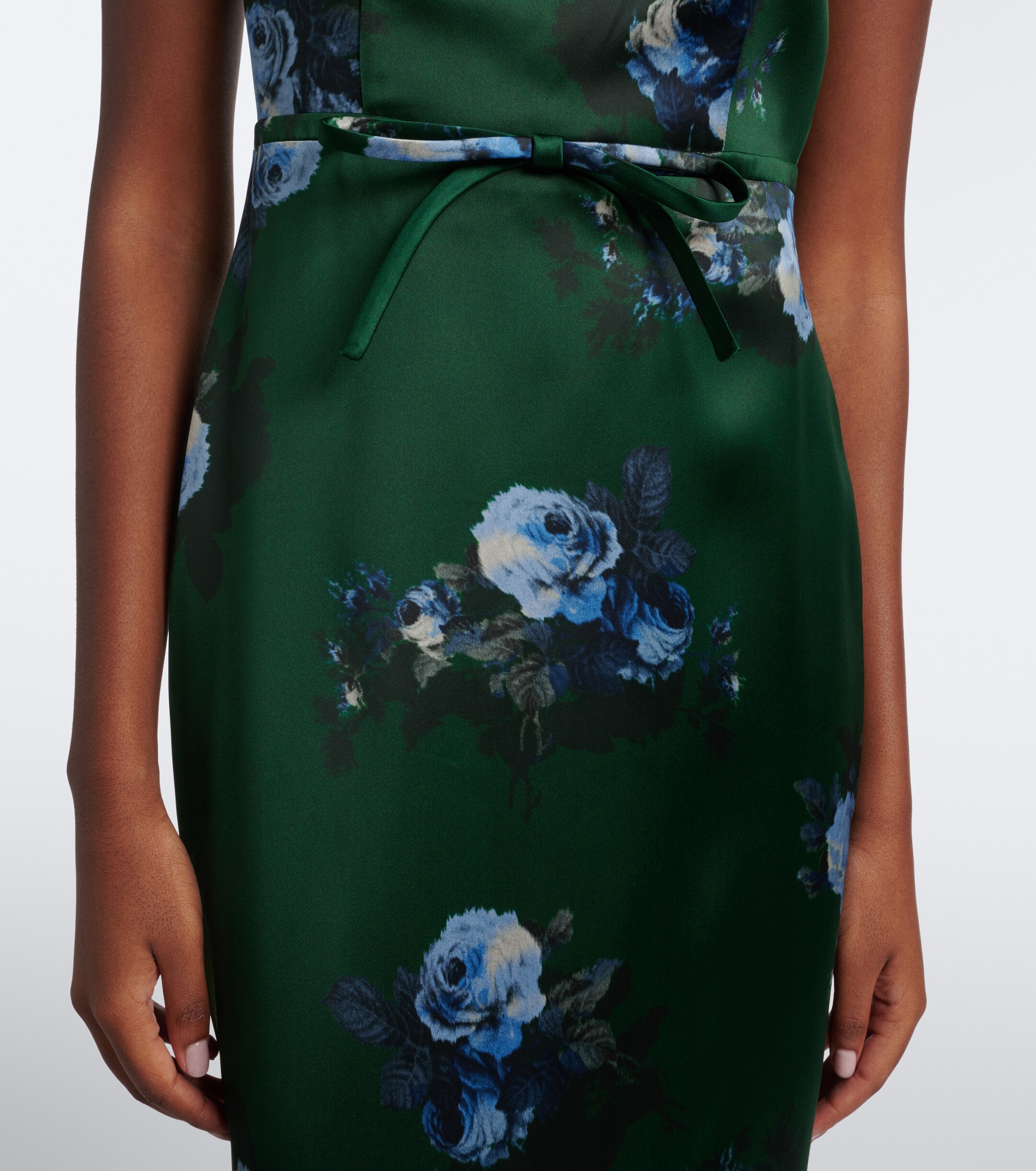 Erdem Erdem Belted floral duchess satin gown