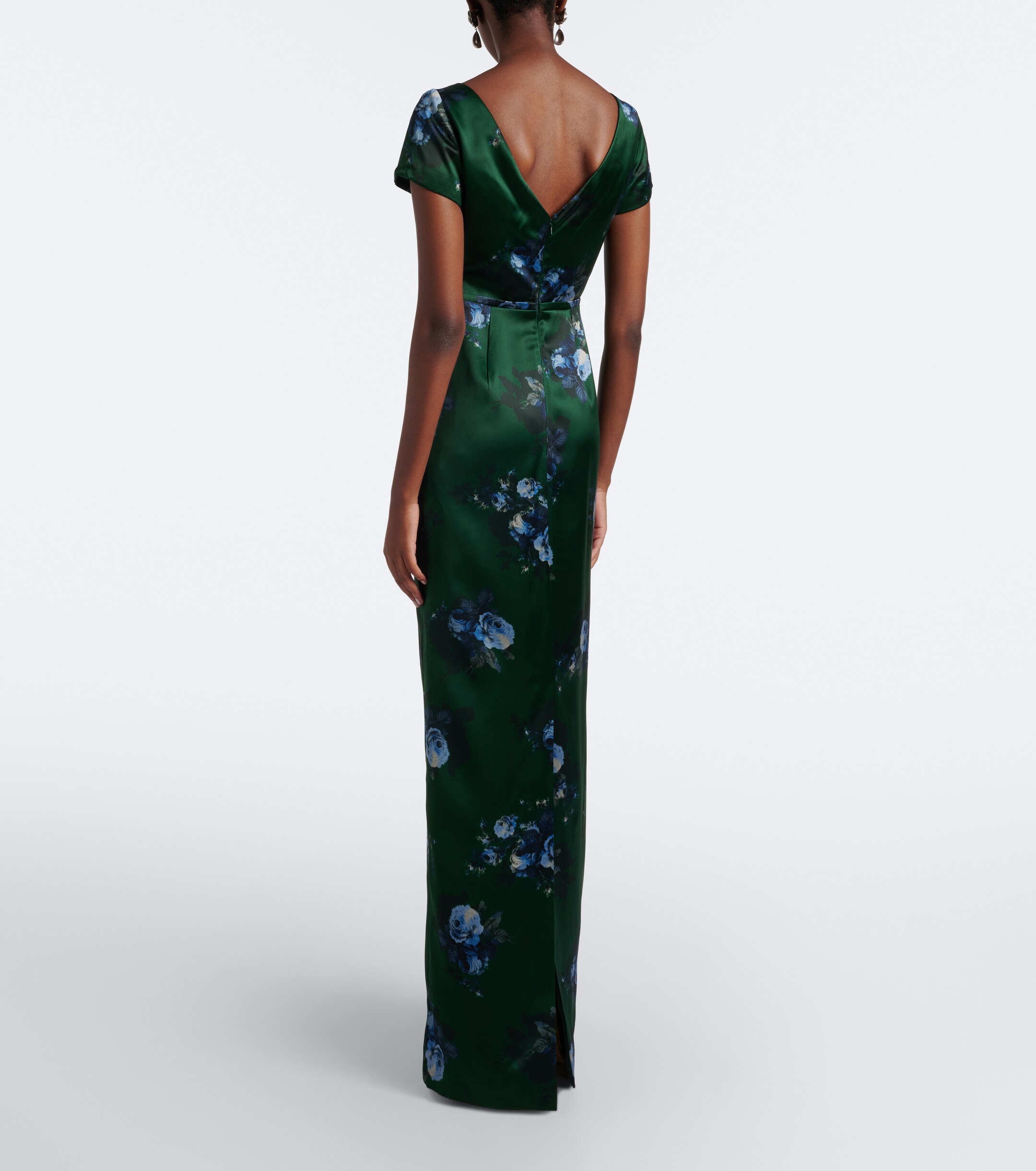 Erdem Erdem Belted floral duchess satin gown