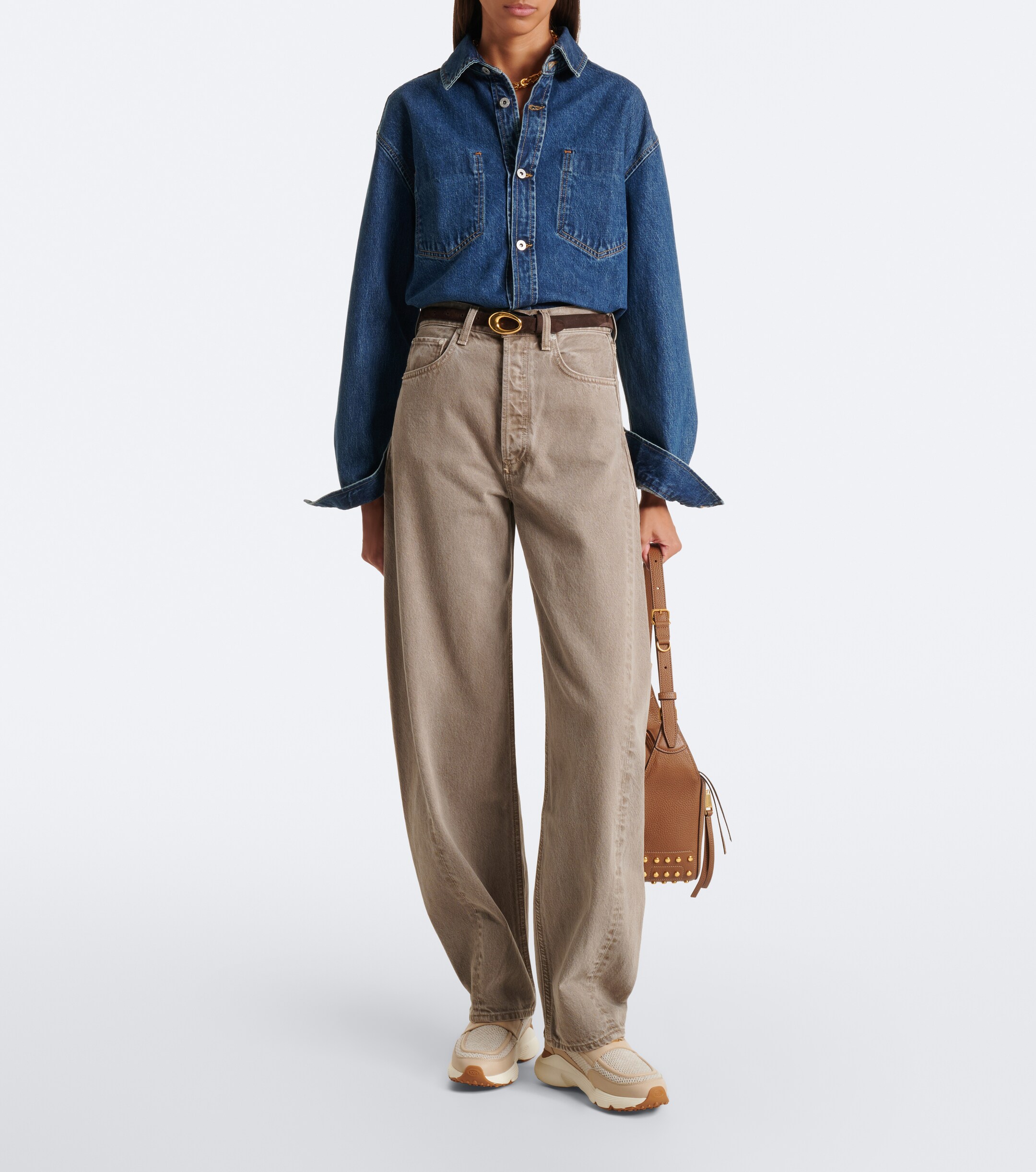 Tod's Tod's Leather-trimmed mesh slip-on shoes