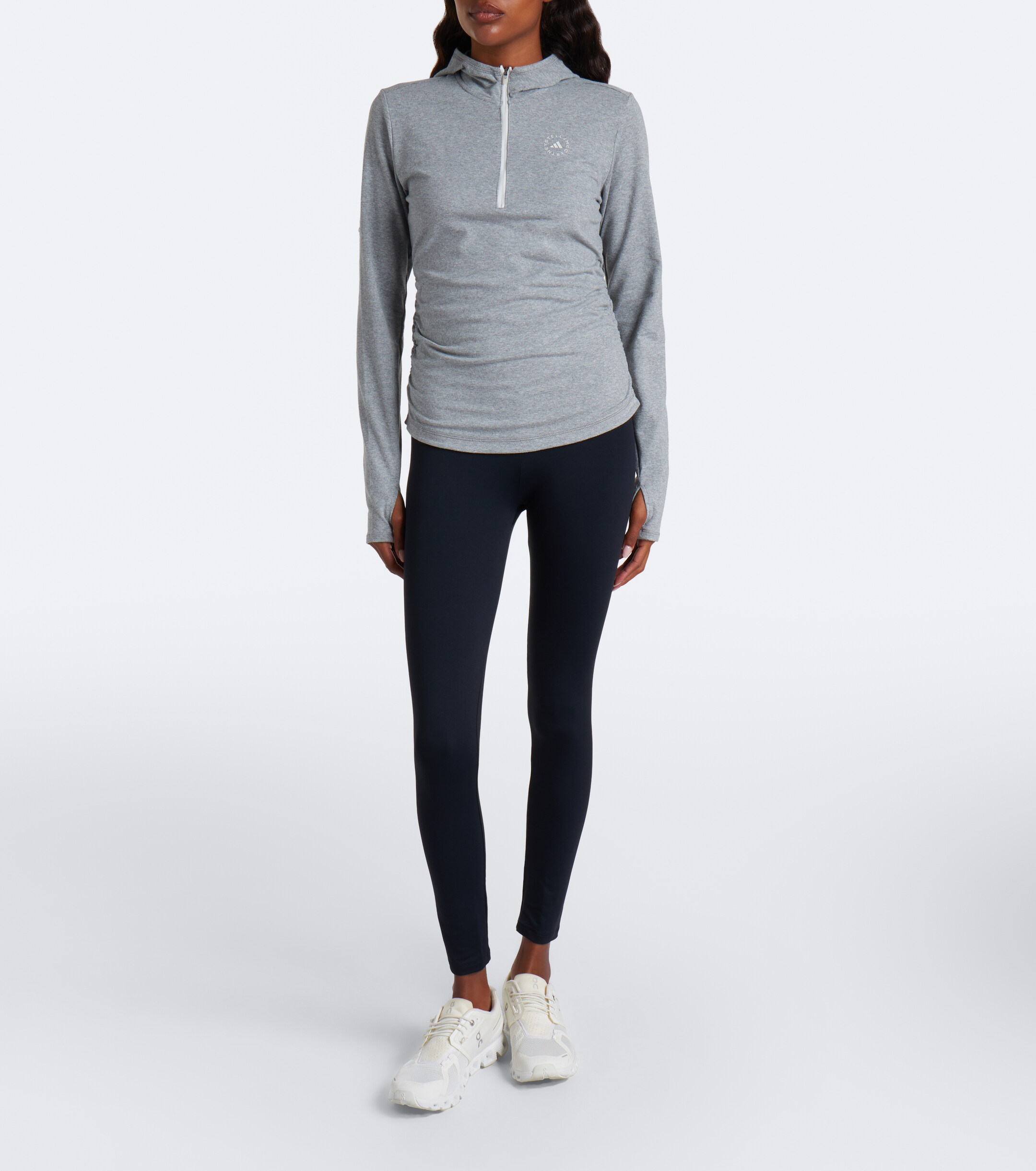 adidas by Stella McCartney Adidas by Stella McCartney Logo jersey half-zip hoodie
