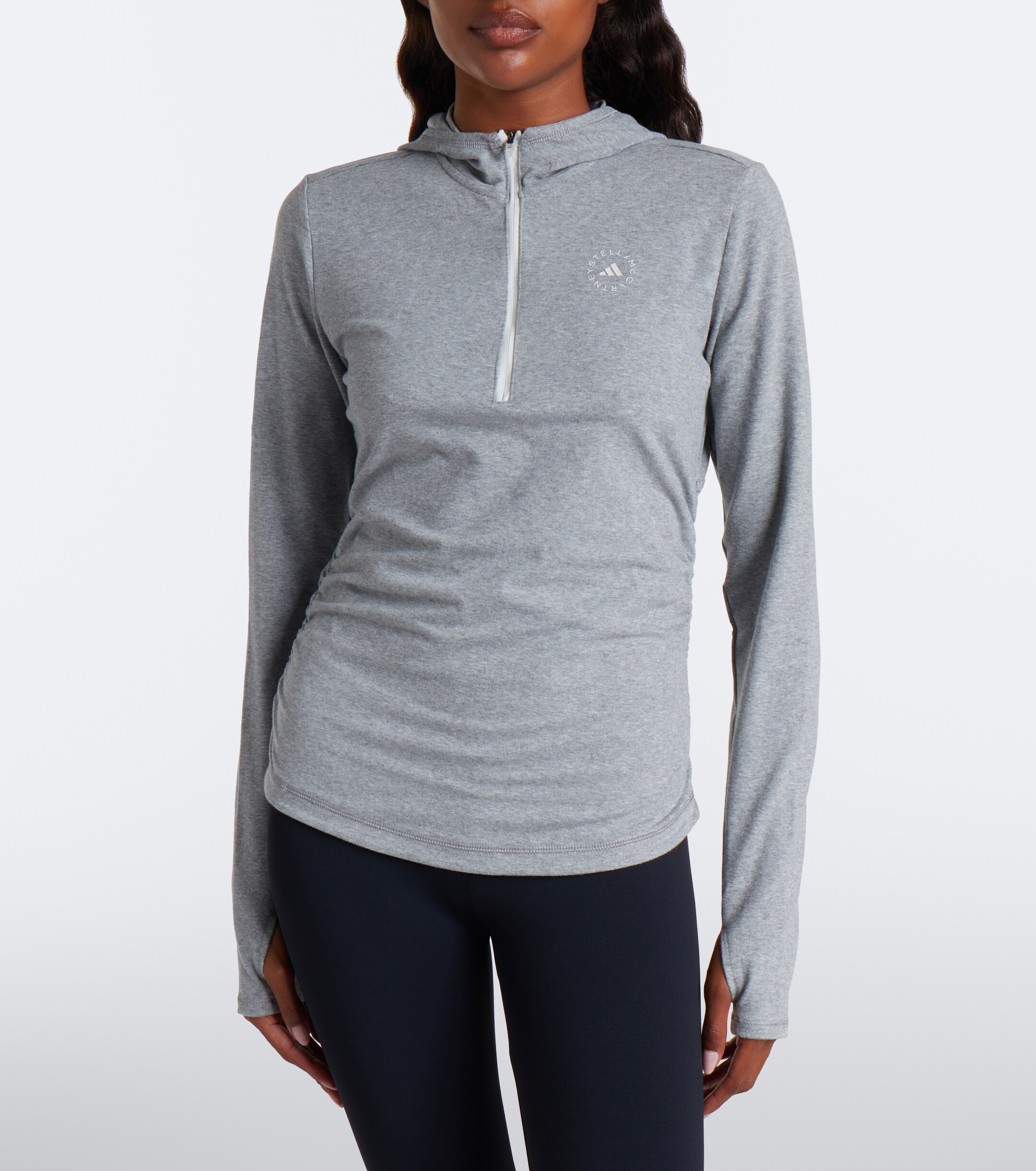 adidas by Stella McCartney Adidas by Stella McCartney Logo jersey half-zip hoodie