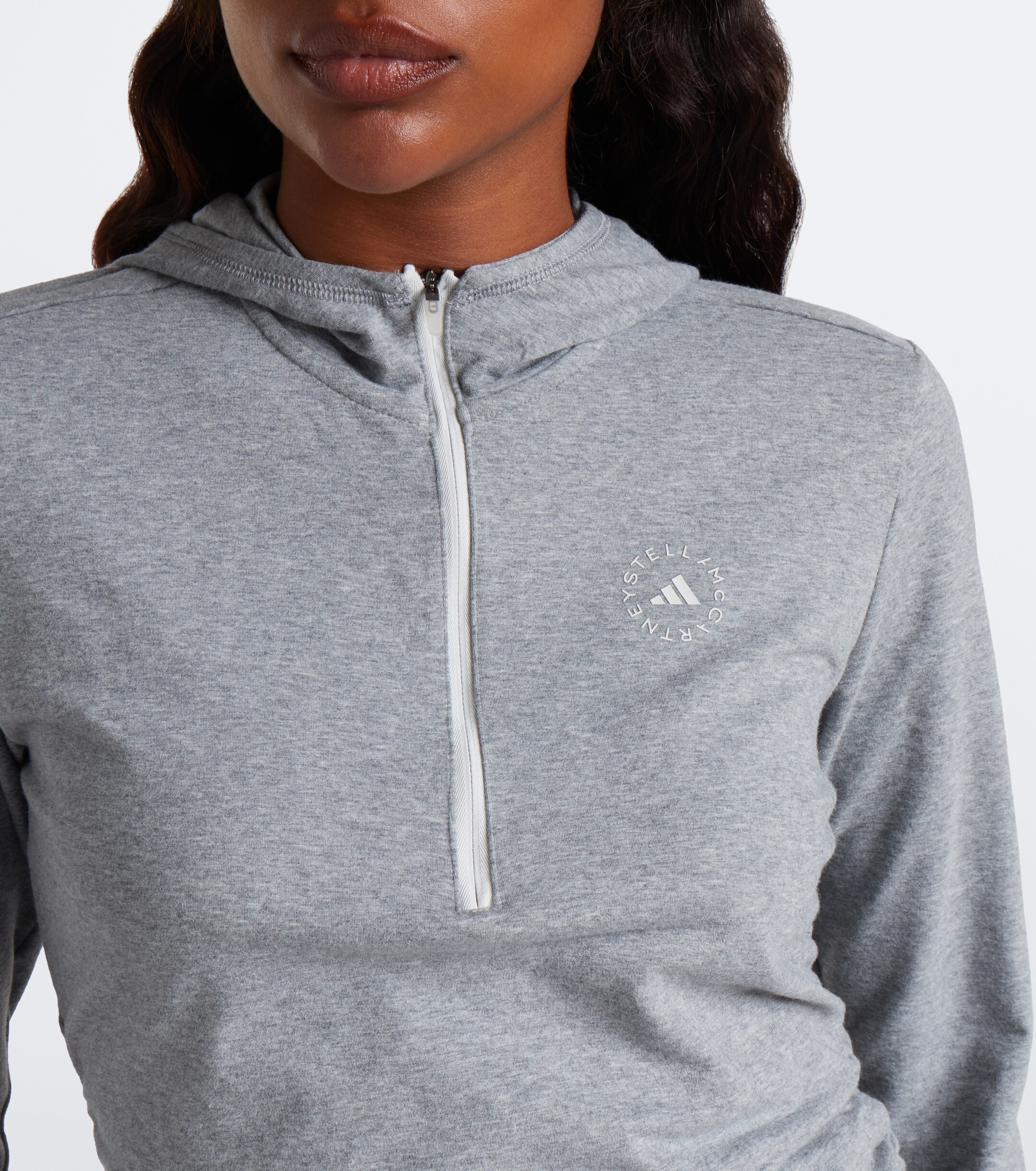 adidas by Stella McCartney Adidas by Stella McCartney Logo jersey half-zip hoodie