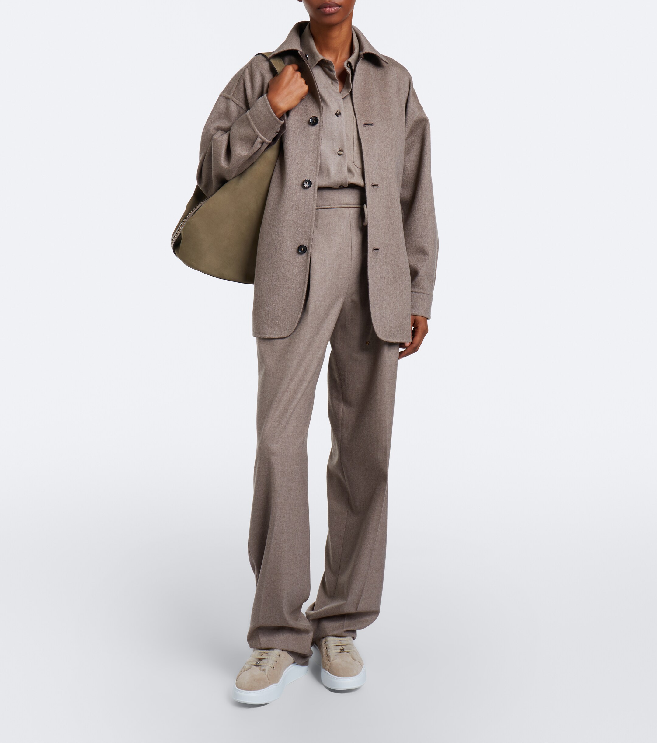 Max Mara Max Mara Shearling-lined suede low-top sneakers