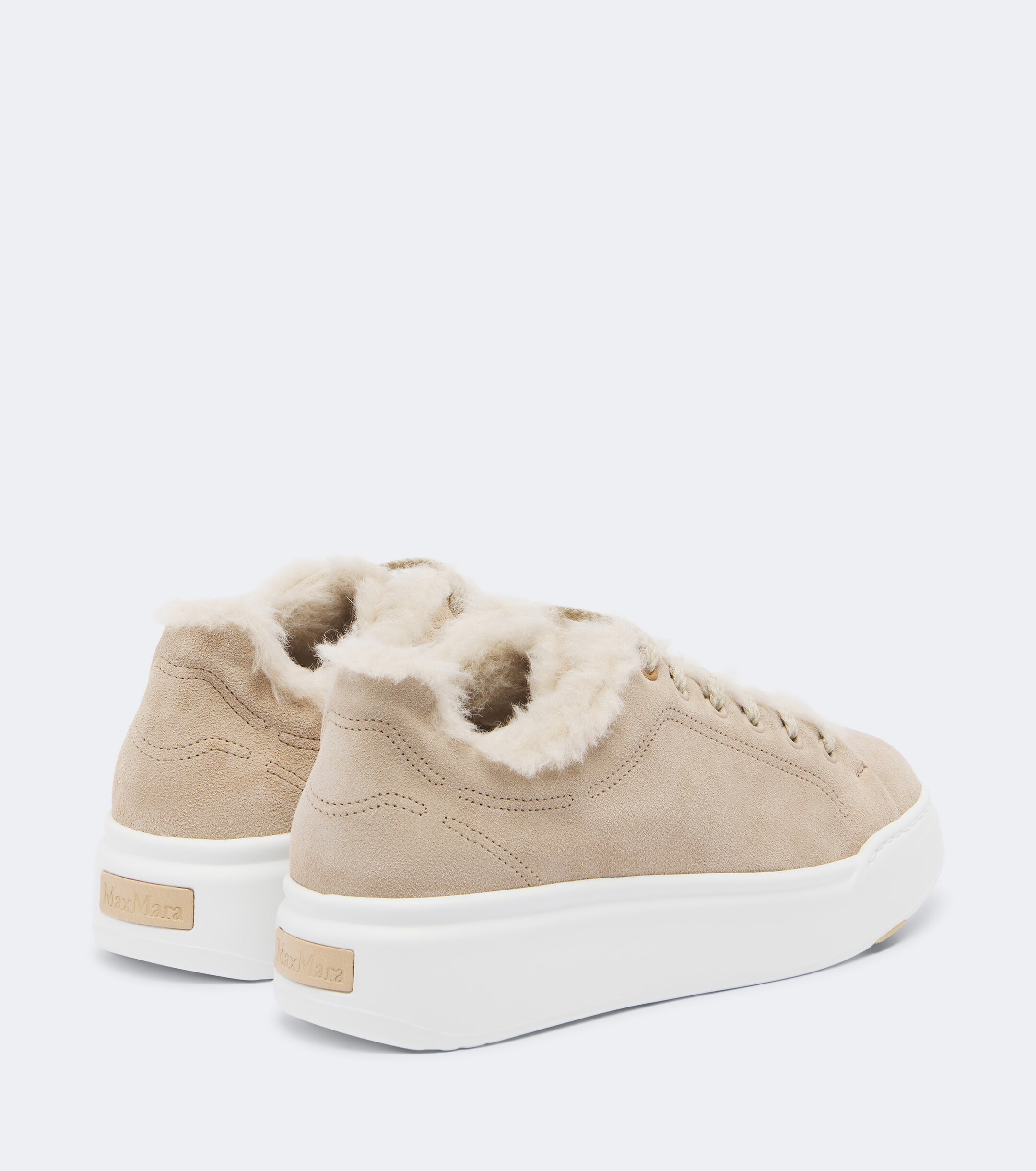 Max Mara Max Mara Shearling-lined suede low-top sneakers
