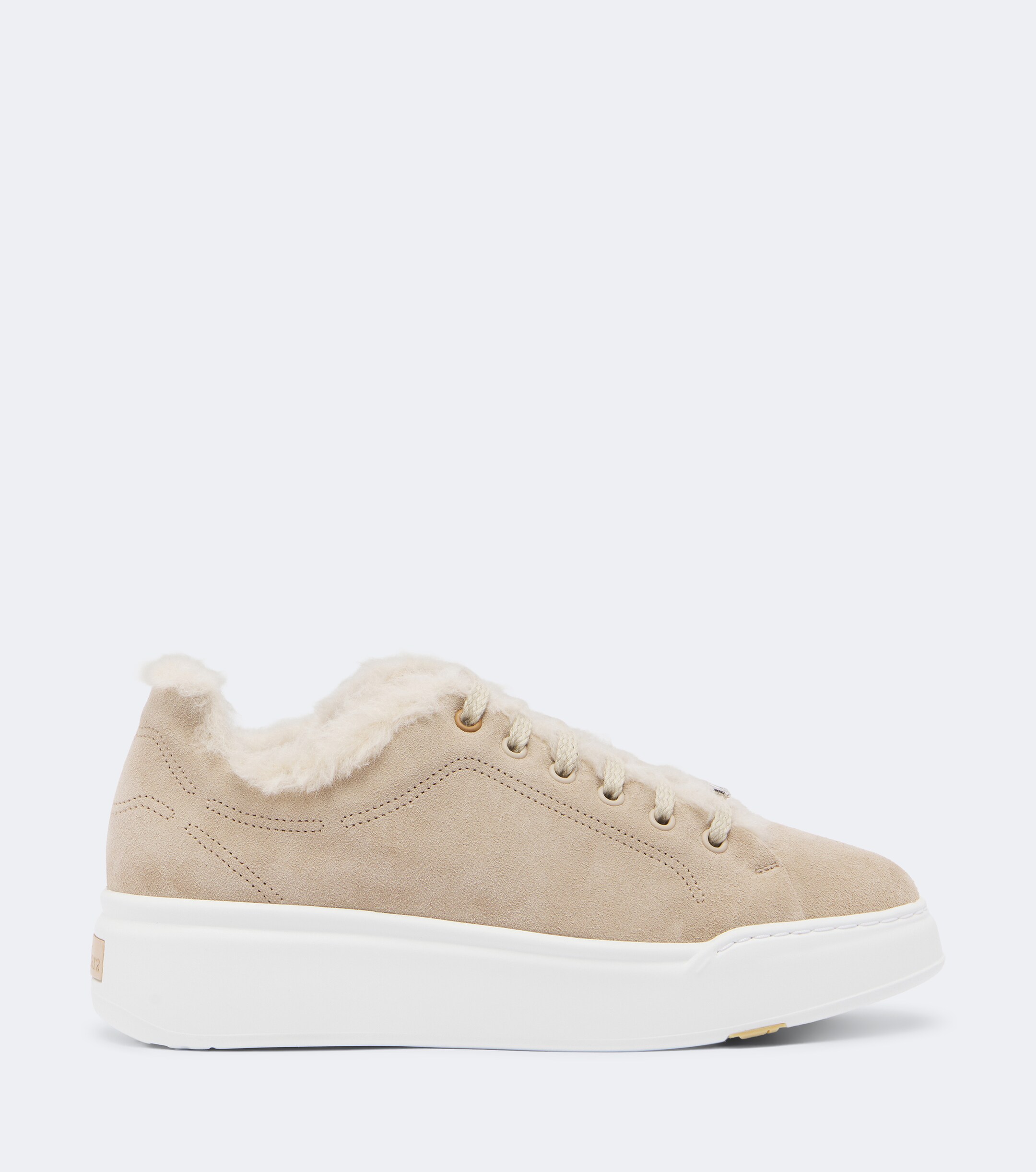 Max Mara Max Mara Shearling-lined suede low-top sneakers