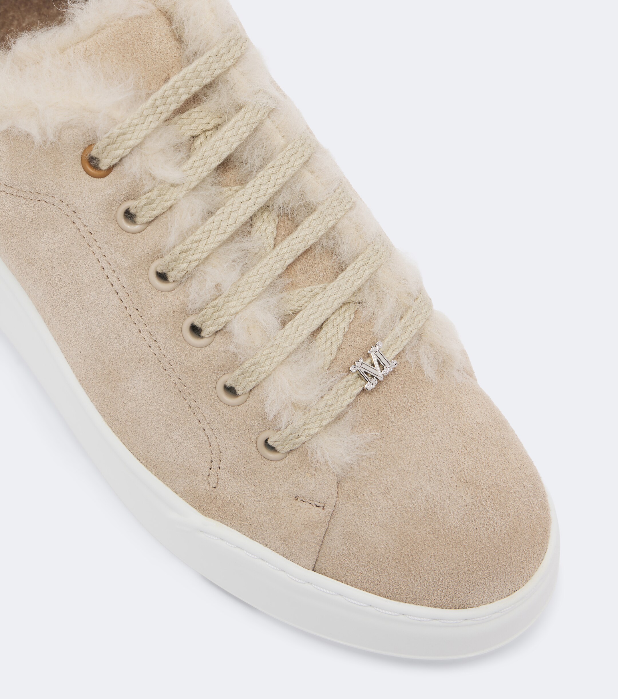 Max Mara Max Mara Shearling-lined suede low-top sneakers