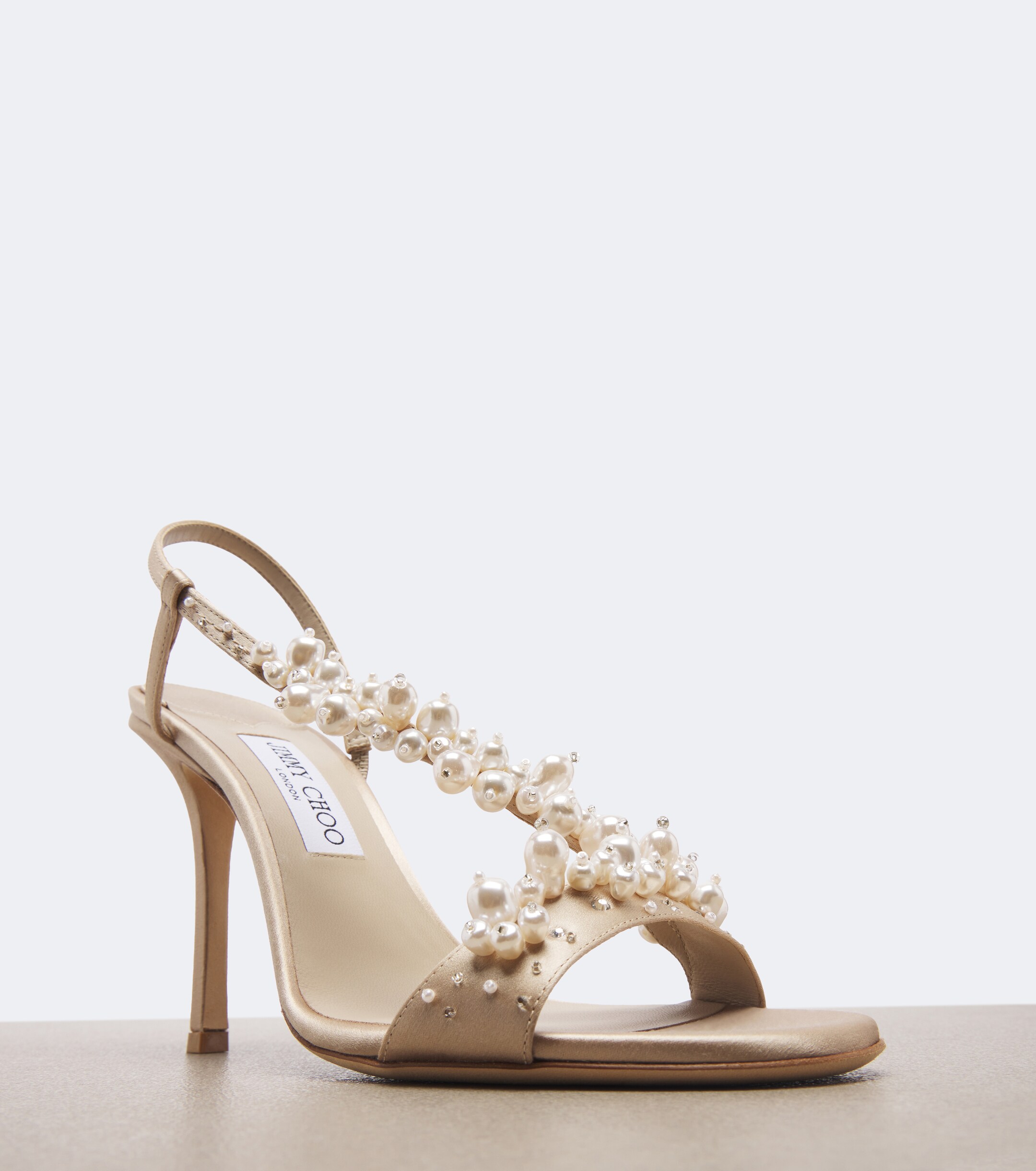 JIMMY CHOO Jimmy Choo Irina embellished satin slingback sandals