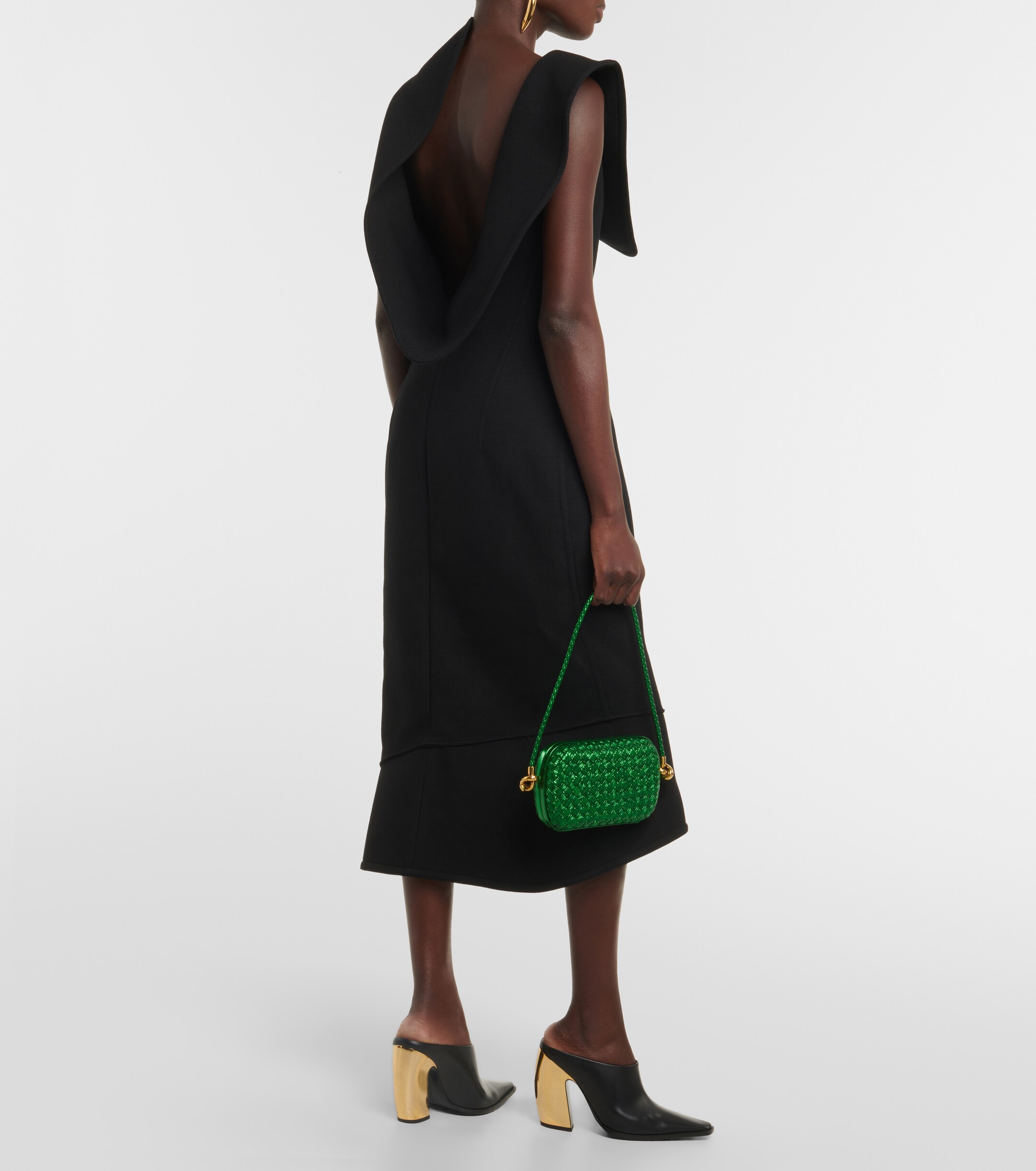 Bottega Veneta Structured cotton-blend midi dress thumbnail