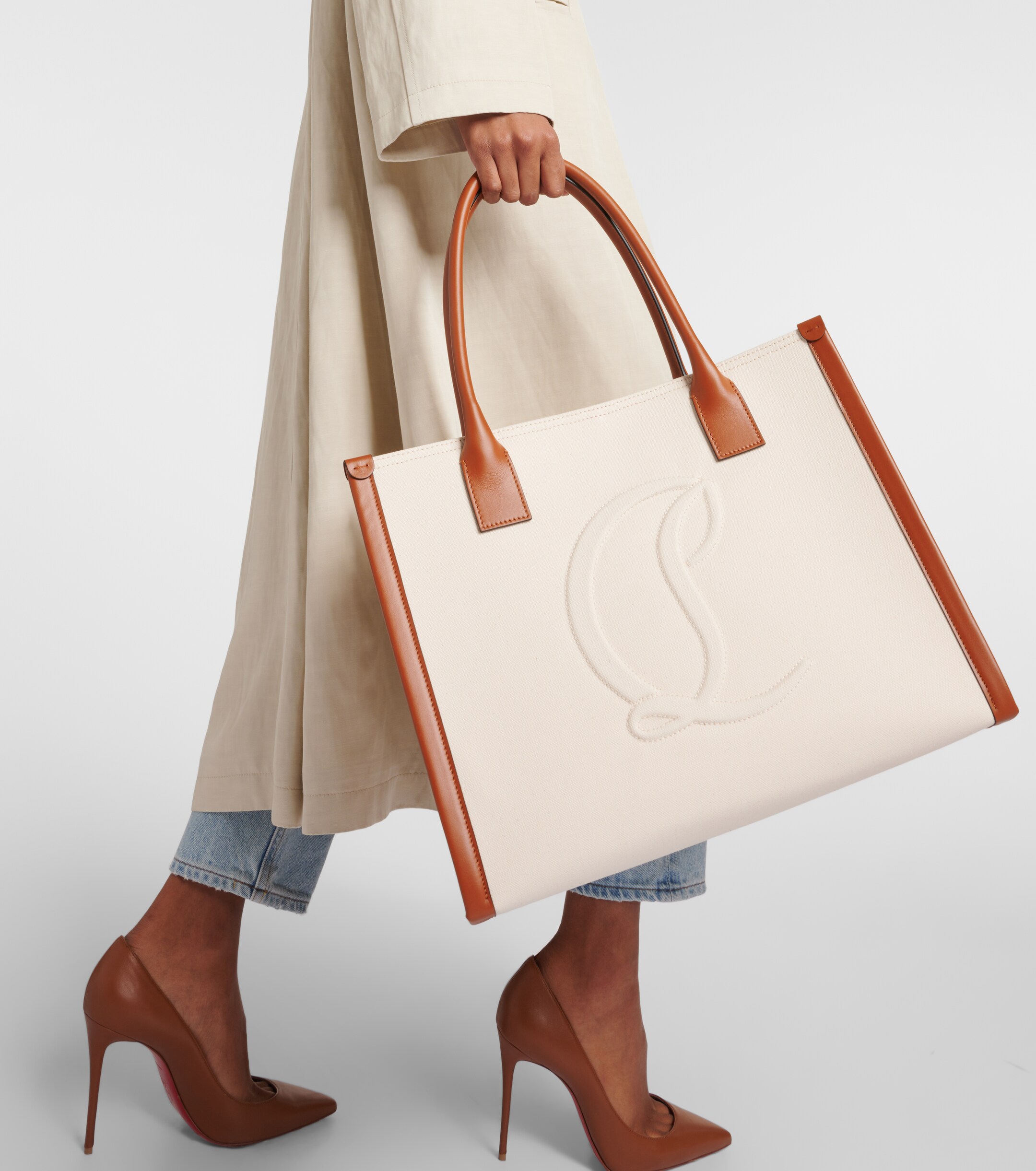 CHRISTIAN LOUBOUTIN By My Side E/W Large canvas tote bag