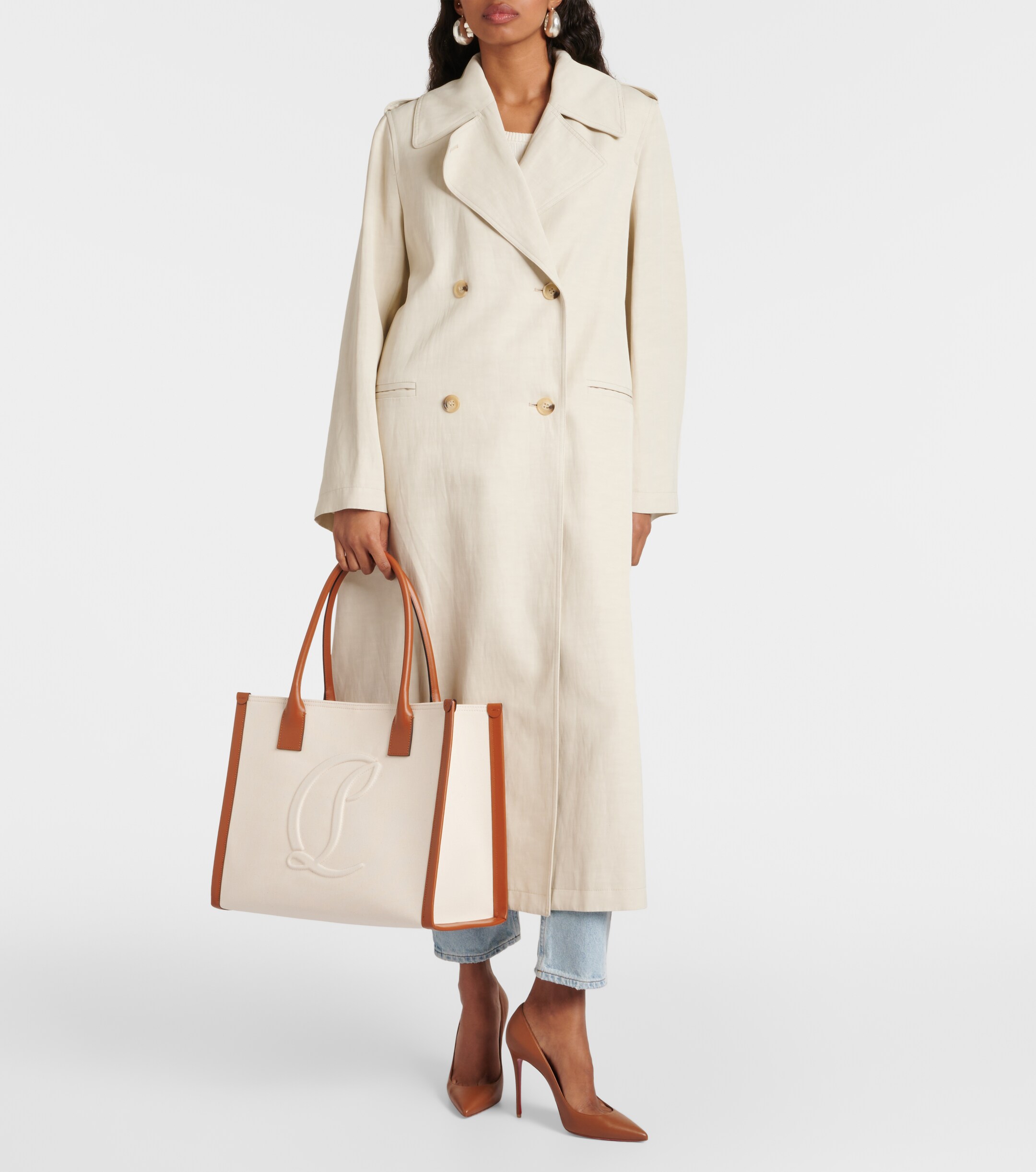 CHRISTIAN LOUBOUTIN By My Side E/W Large canvas tote bag