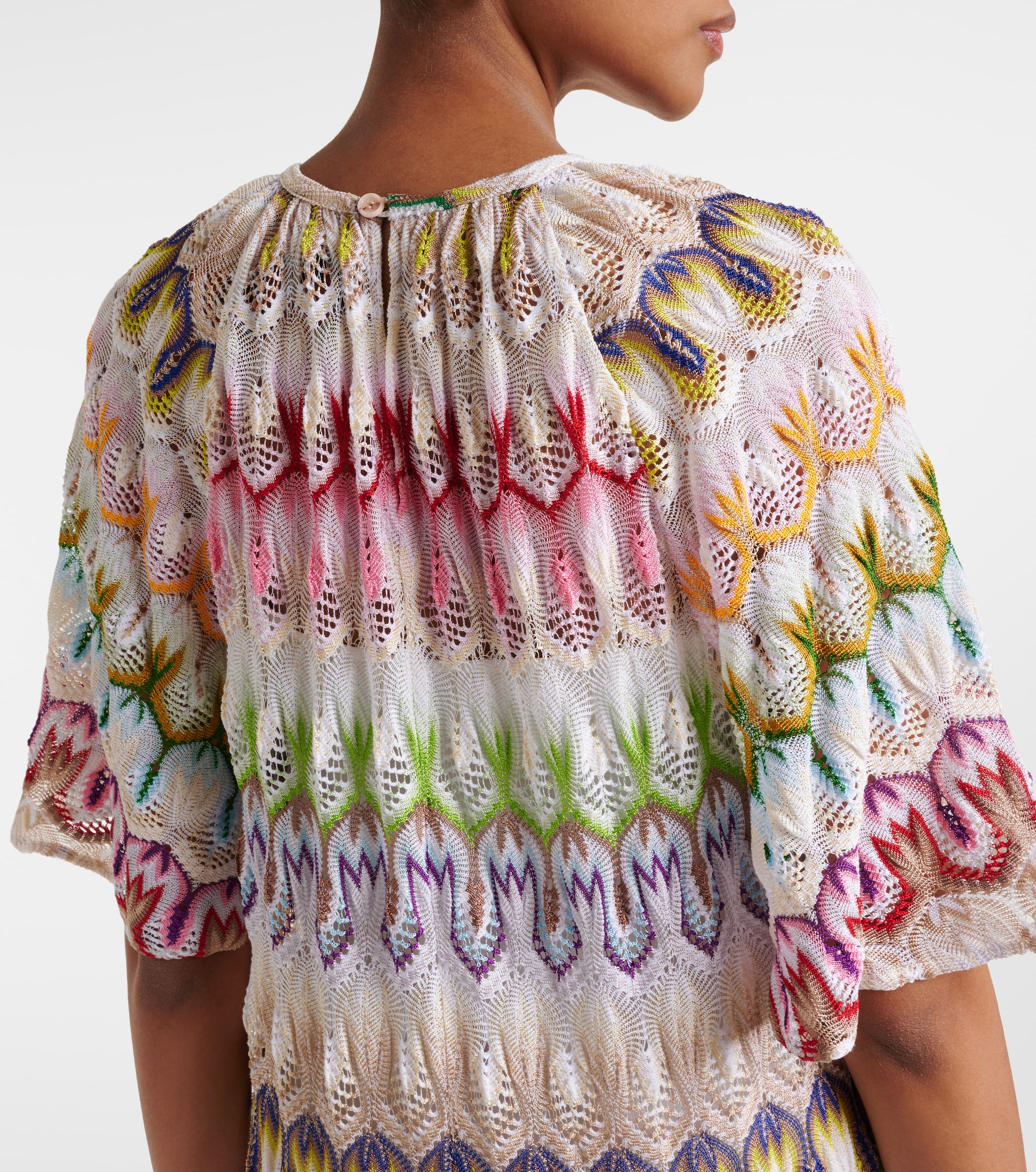 missoni crochet maxi dress Long cover up dress in wave motif crochet