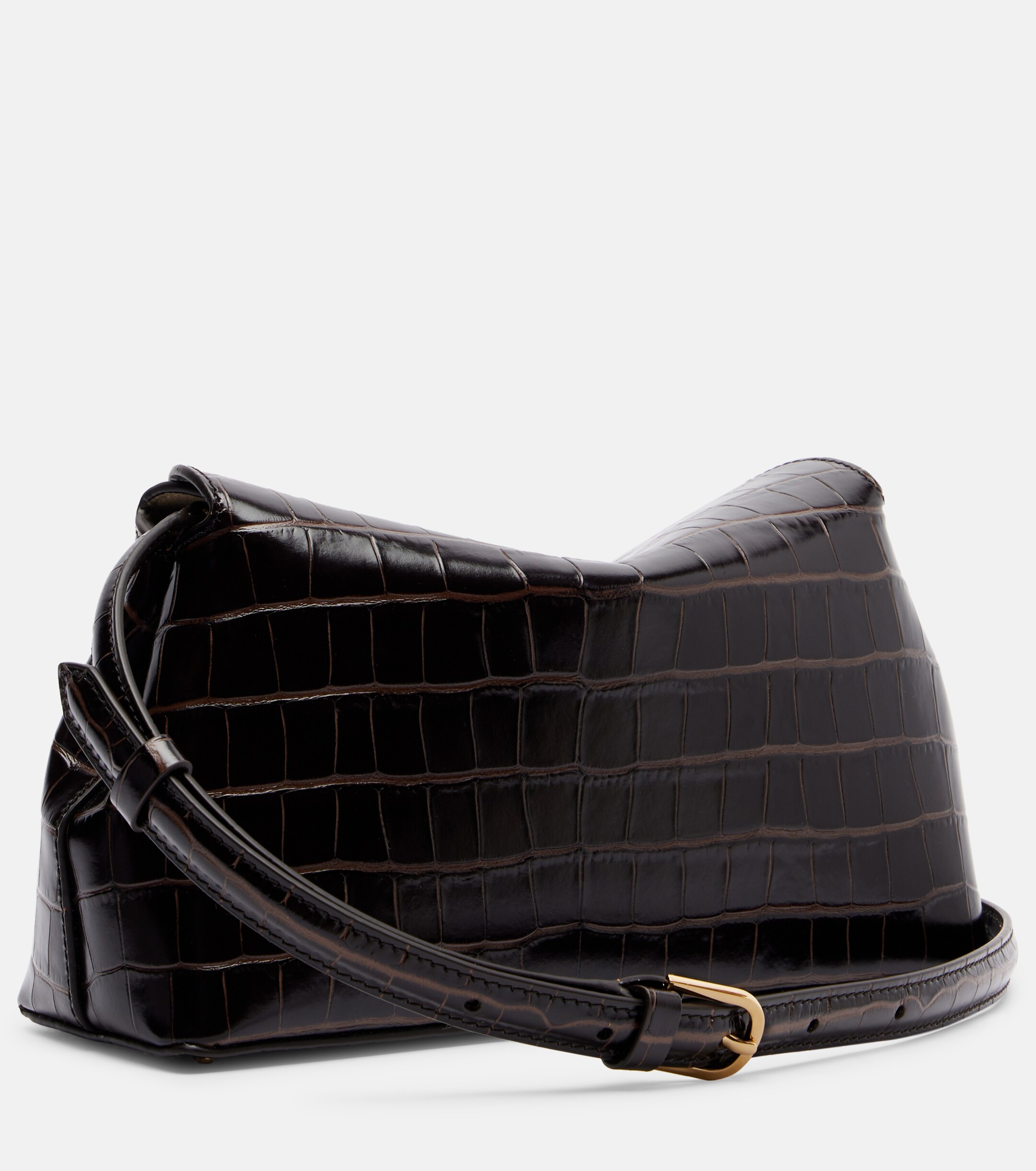 TOTEME T-Lock croc-effect leather clutch