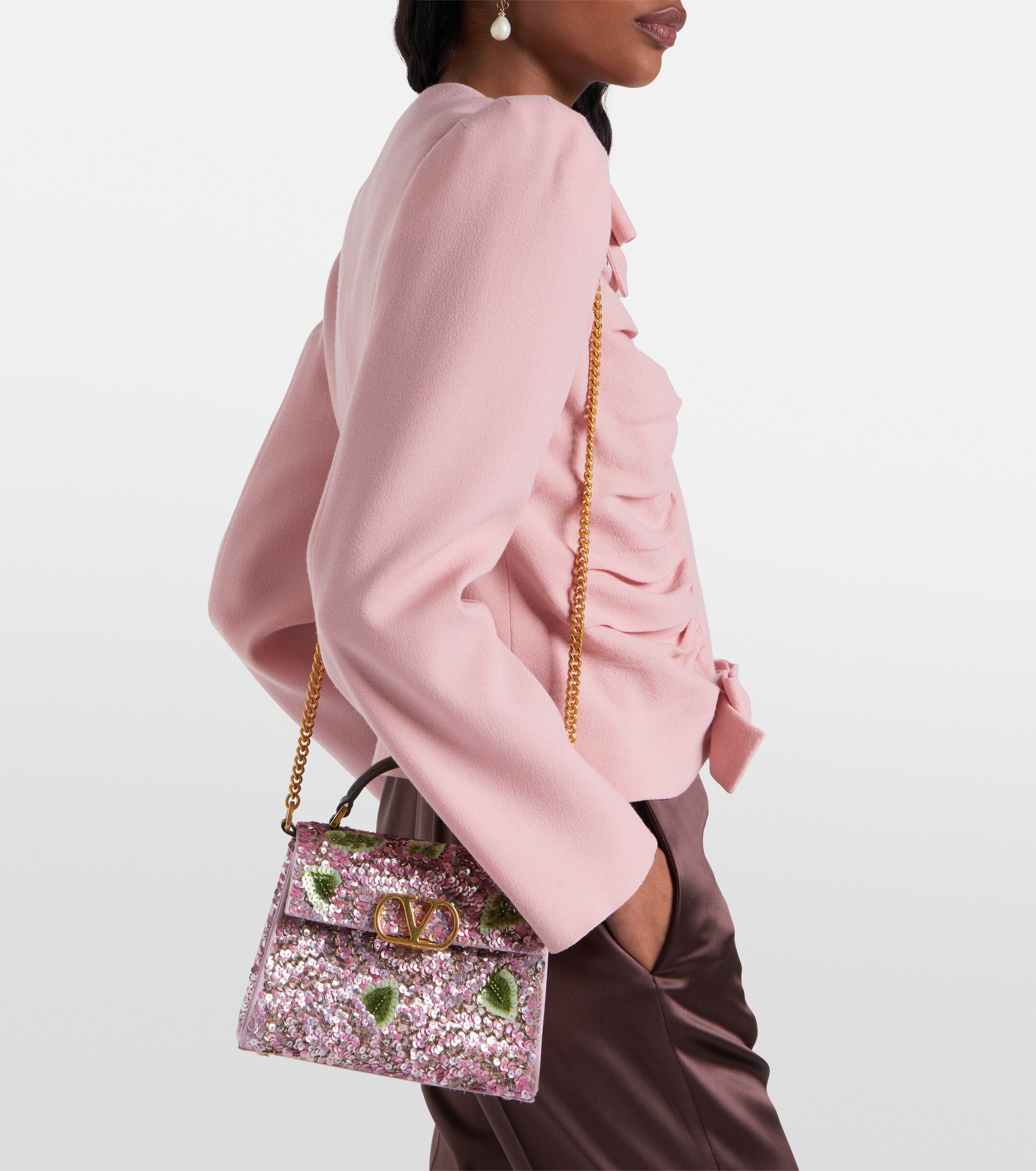 Valentino Garavani VSling Mini sequined top-handle bag thumbnail
