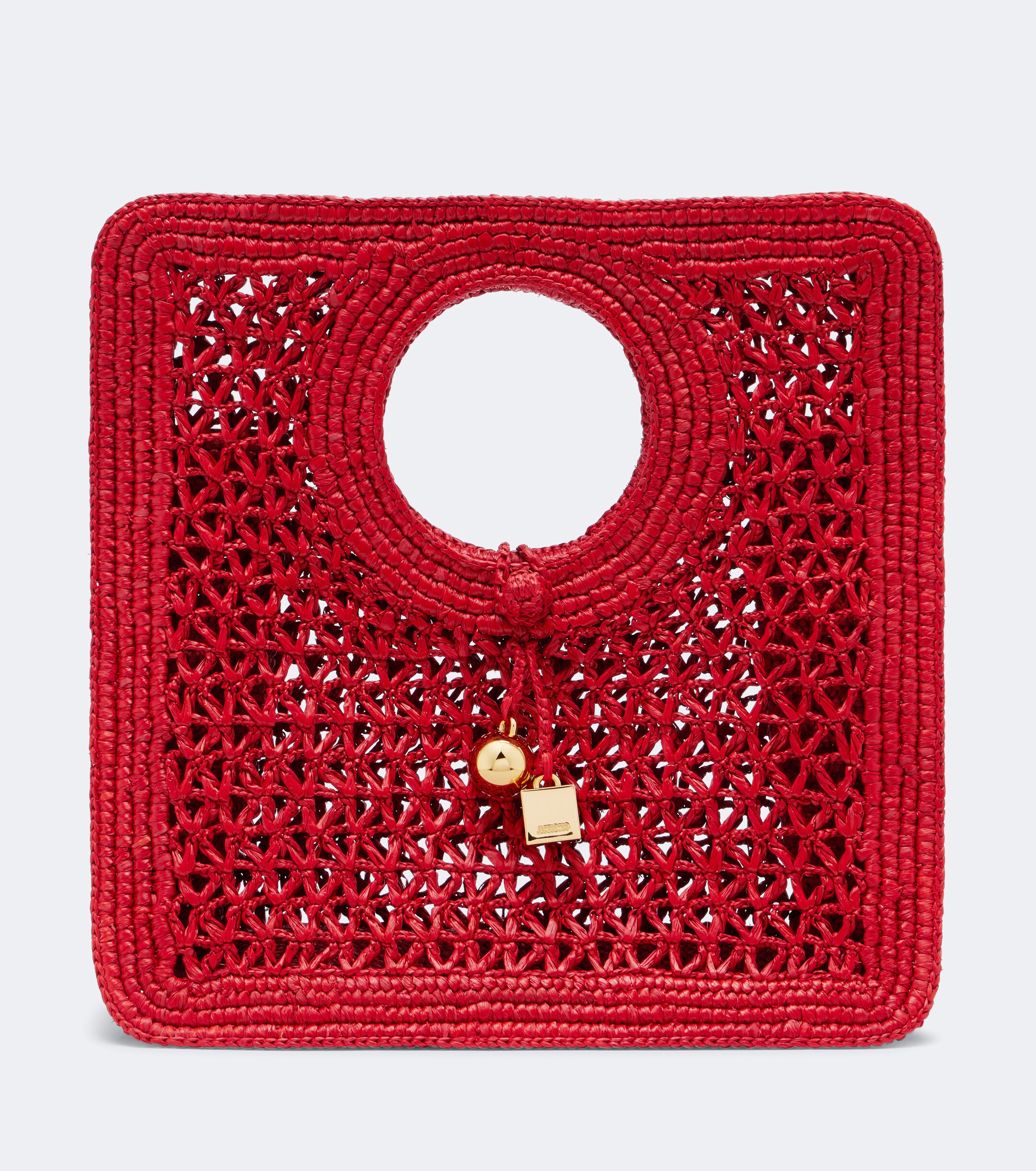 Jacquemus Spiaggia Small raffia top-handle bag