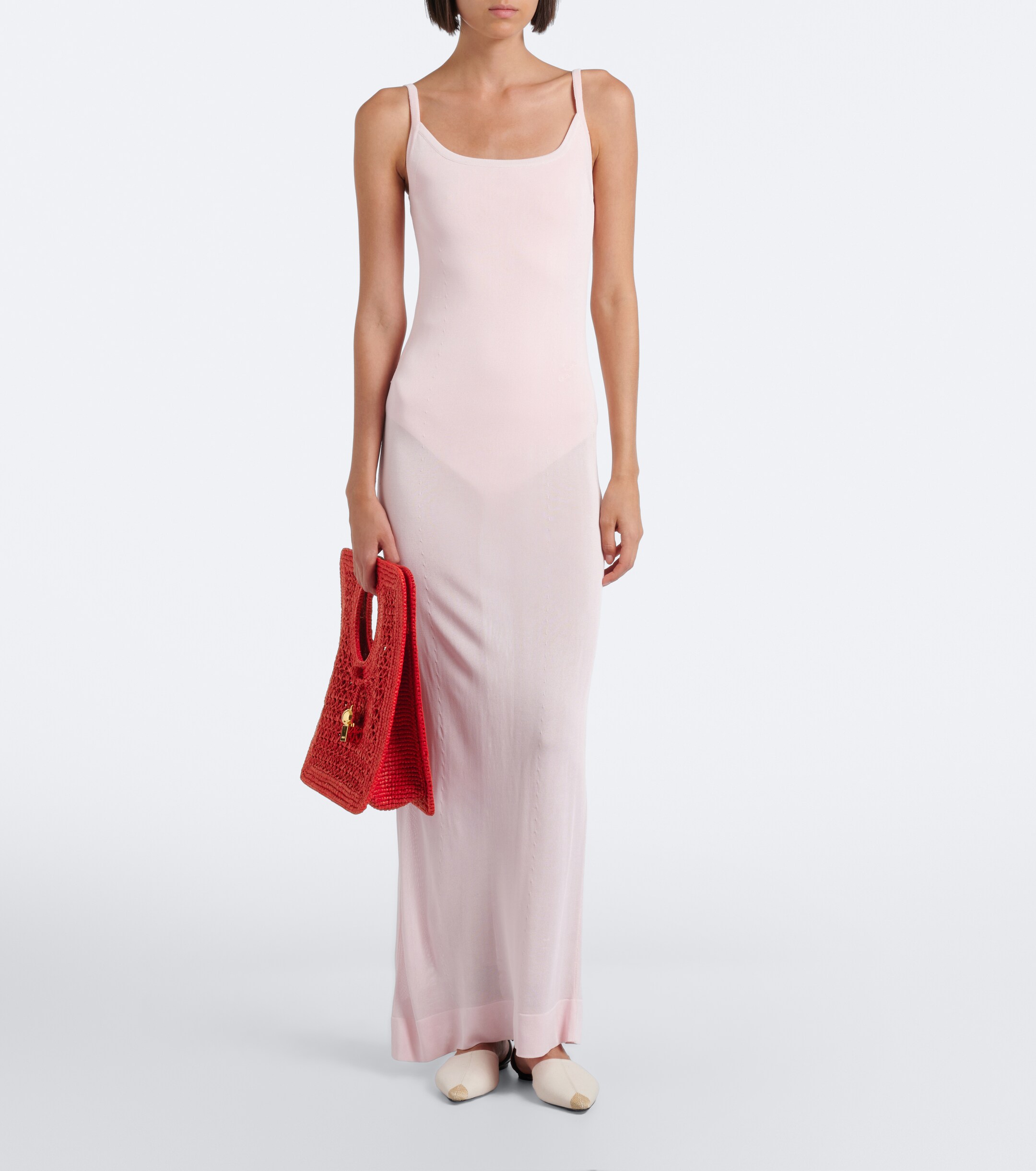 Jacquemus Spiaggia Small raffia top-handle bag