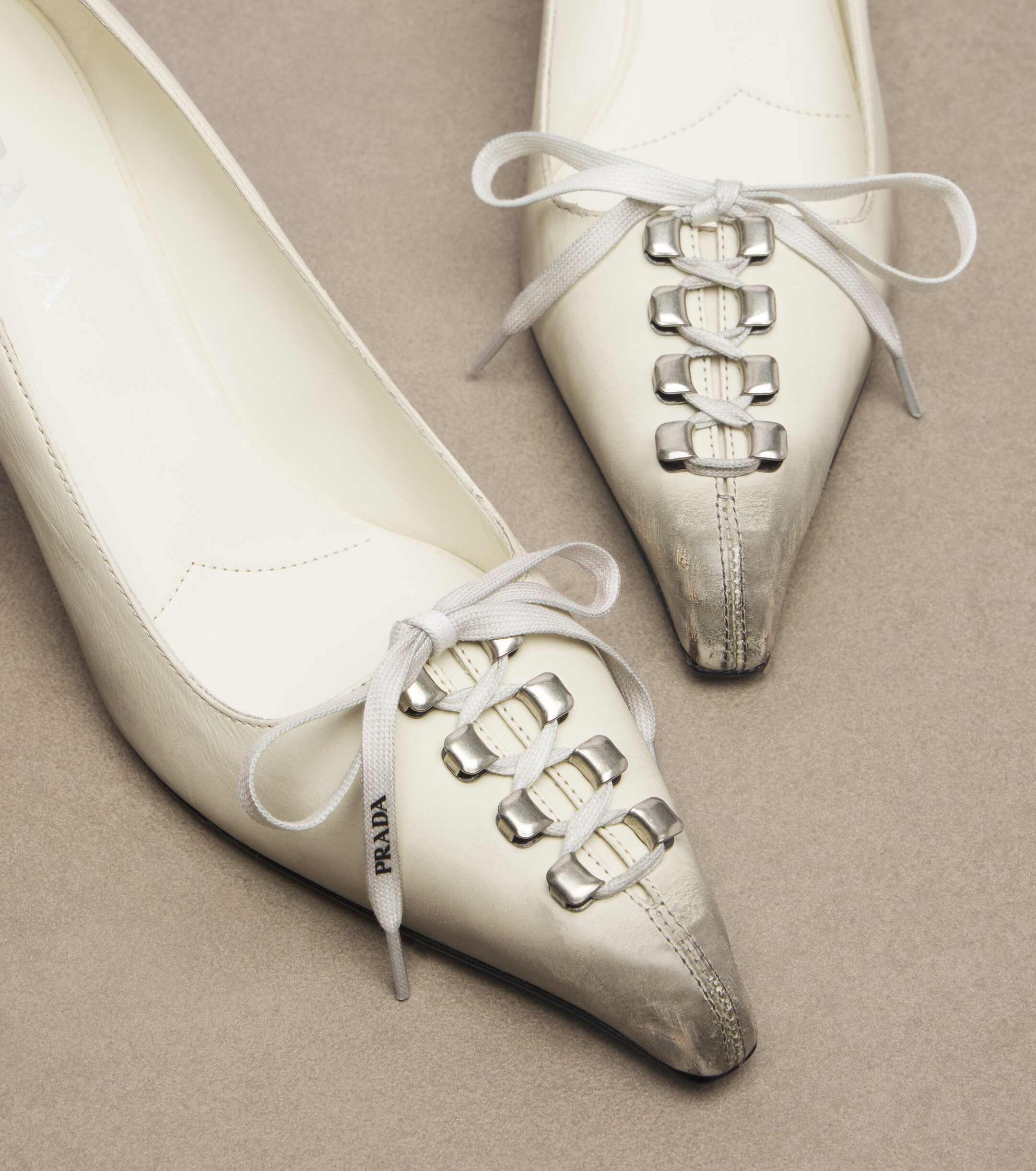 Prada Prada Distressed leather pumps