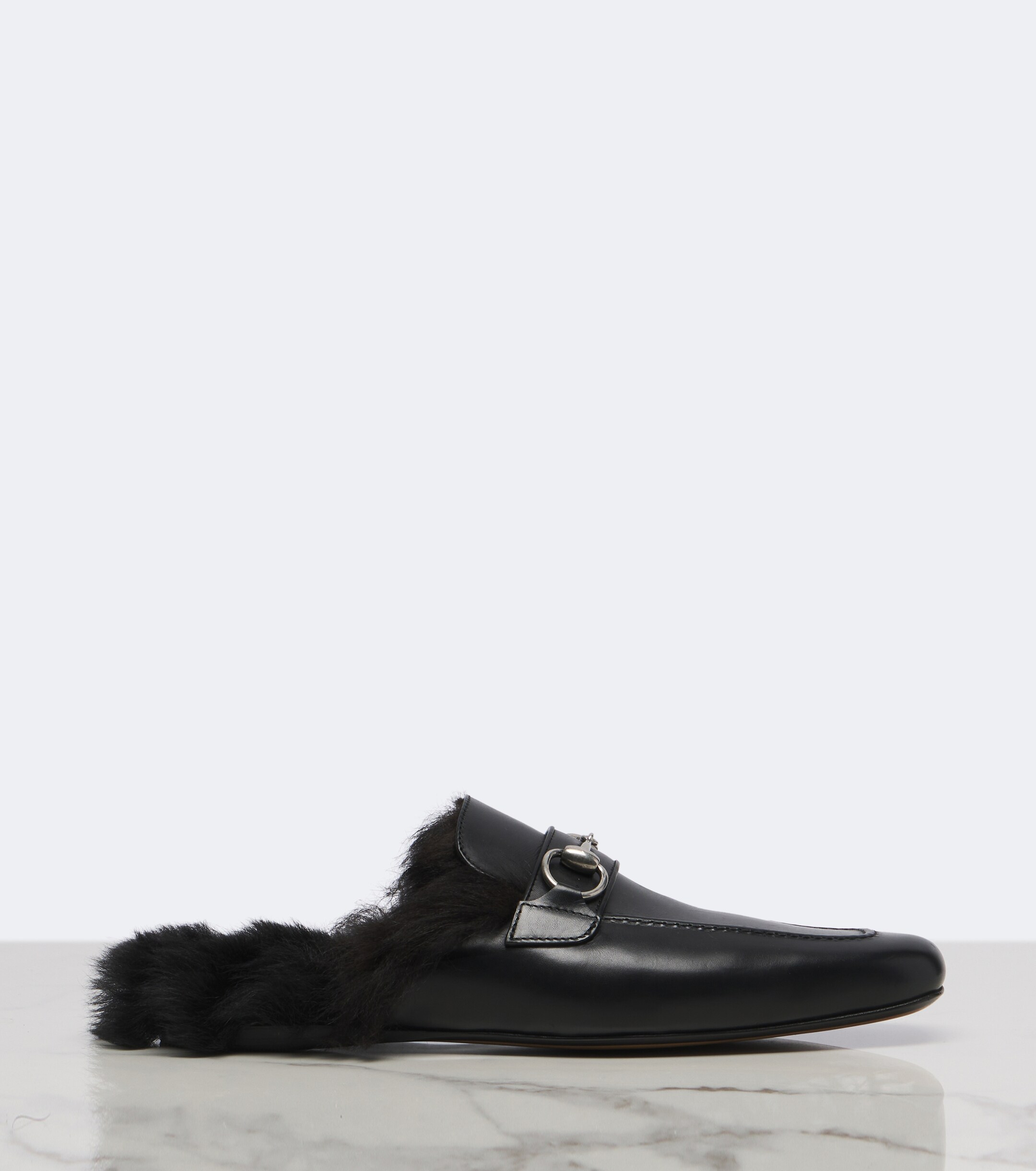 Gucci Gucci Casanova shearling-lined leather mules
