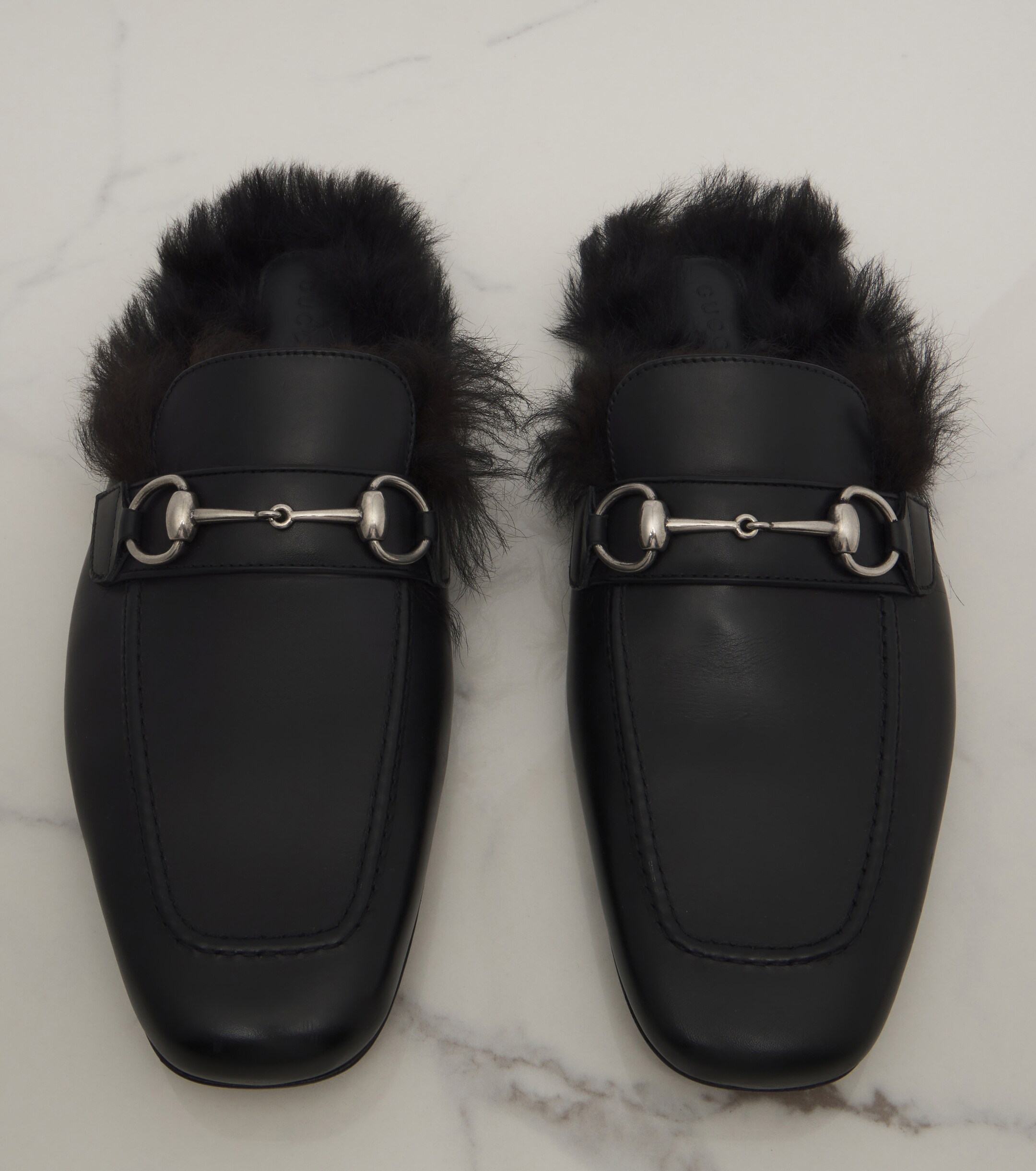 Gucci Gucci Casanova shearling-lined leather mules