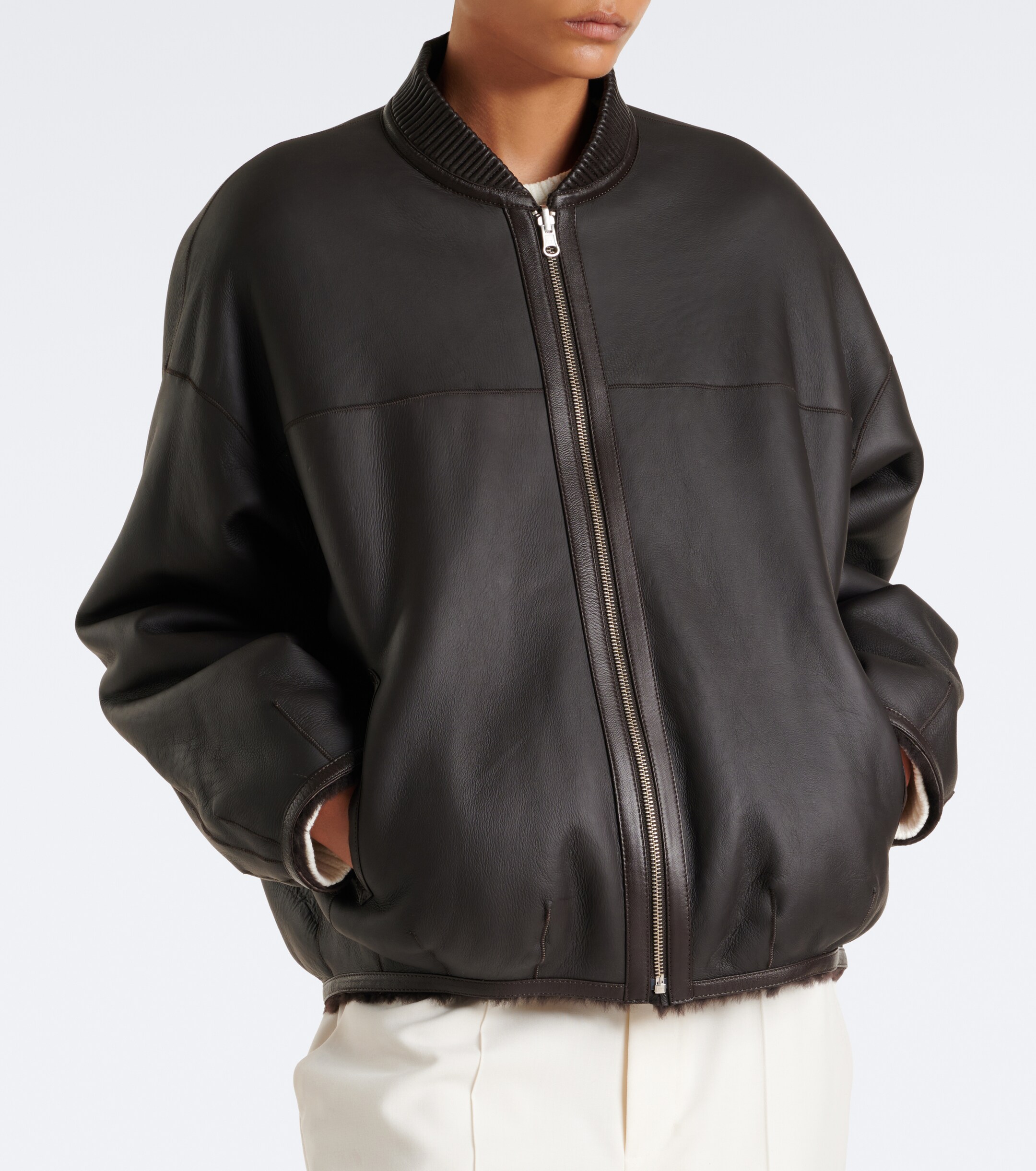 ARMA Arma Violet reversible shearling bomber jacket