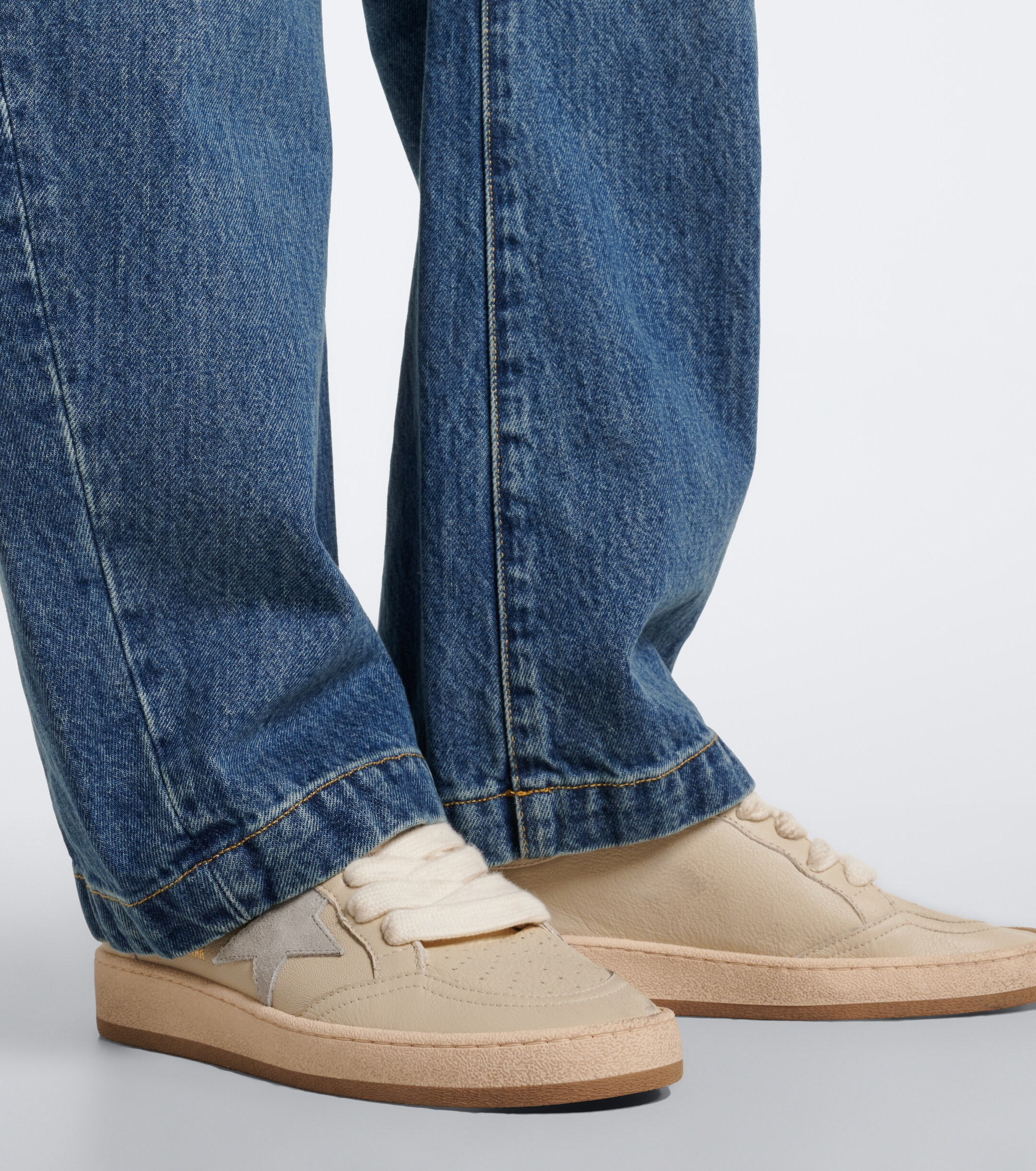 Golden Goose Golden Goose Ball Star suede-trimmed leather sneakers