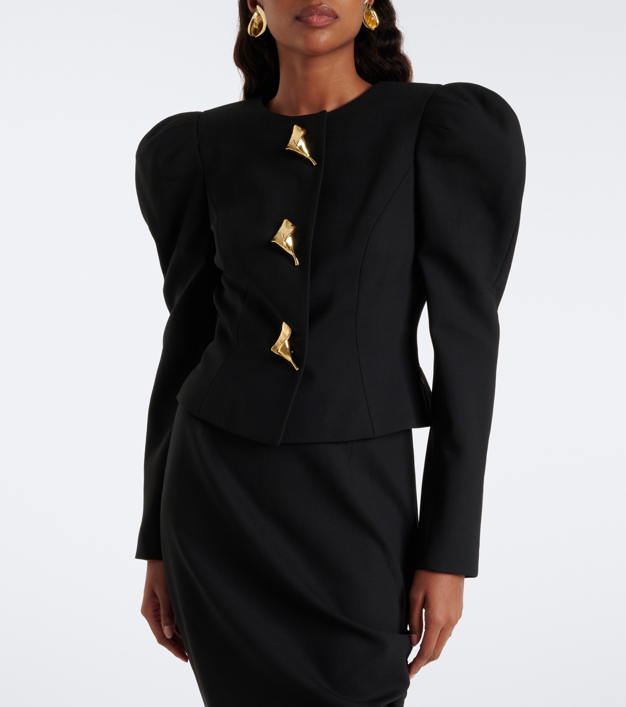 Carolina Herrera Carolina Herrera Puff-sleeve wool-blend jacket