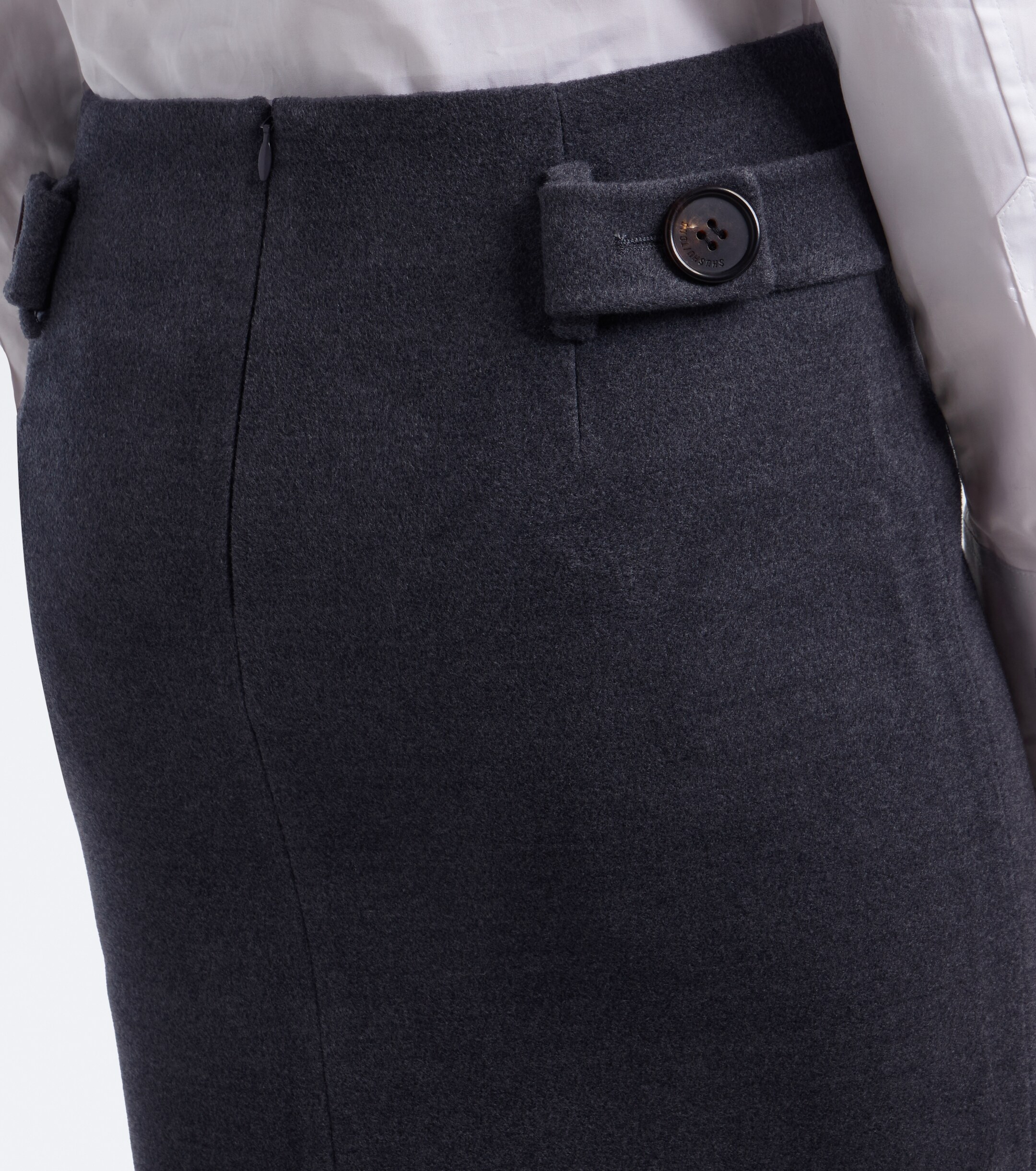 SHUSHU/TONG Shushu/Tong Bow-detail wool and silk-blend pencil skirt