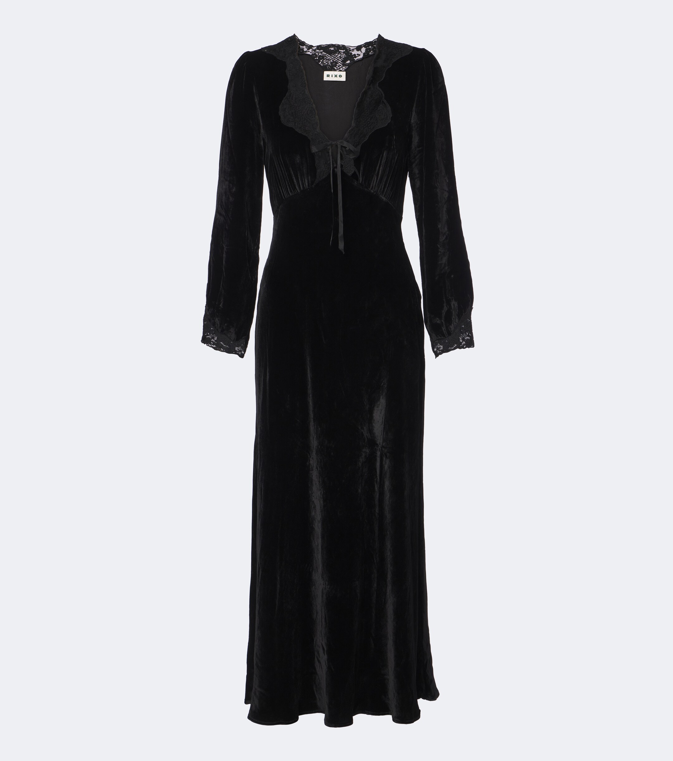 RIXO Rixo Larah lace-trimmed velvet midi dress