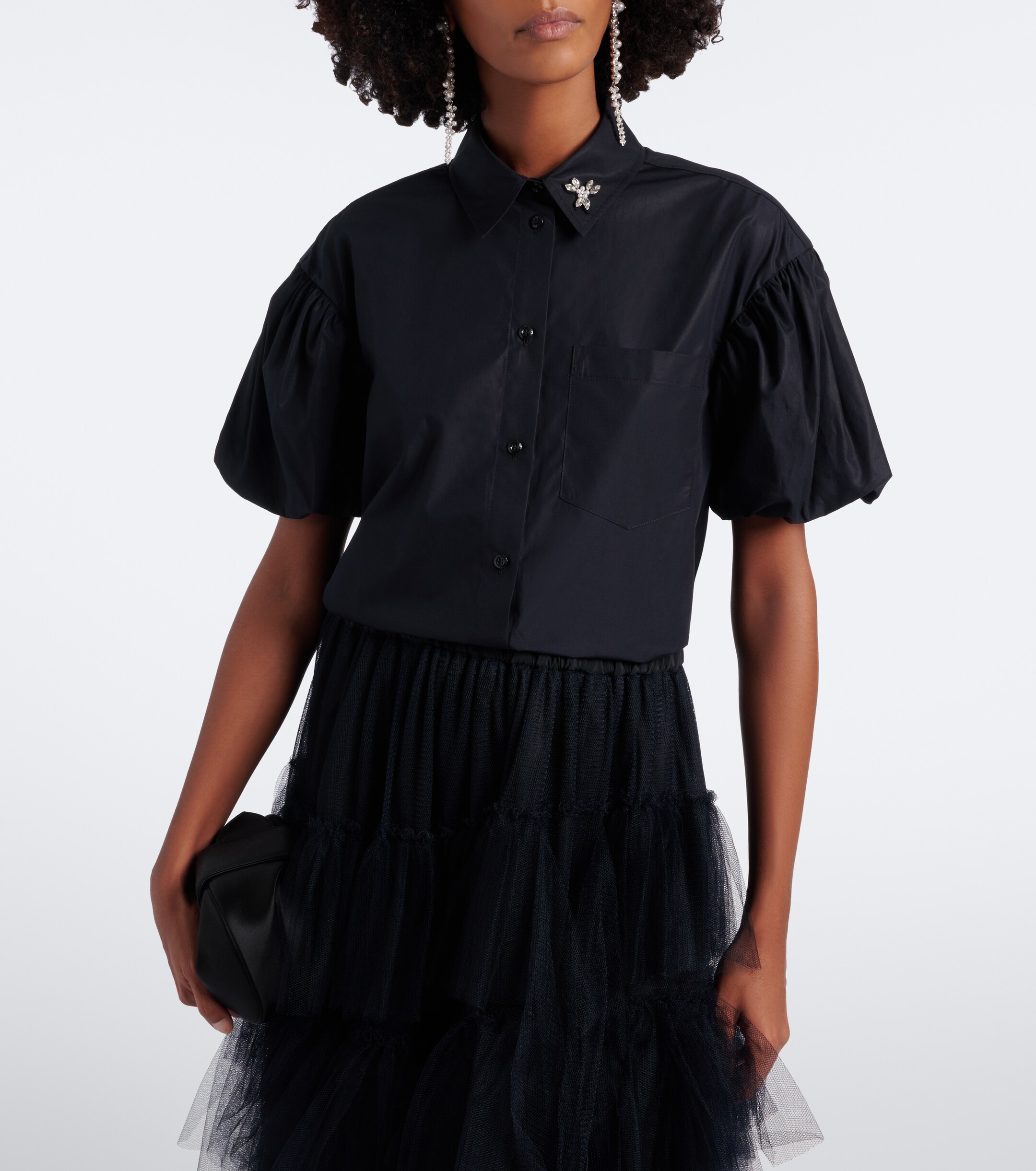 Simone Rocha Simone Rocha Embellished cotton poplin shirt