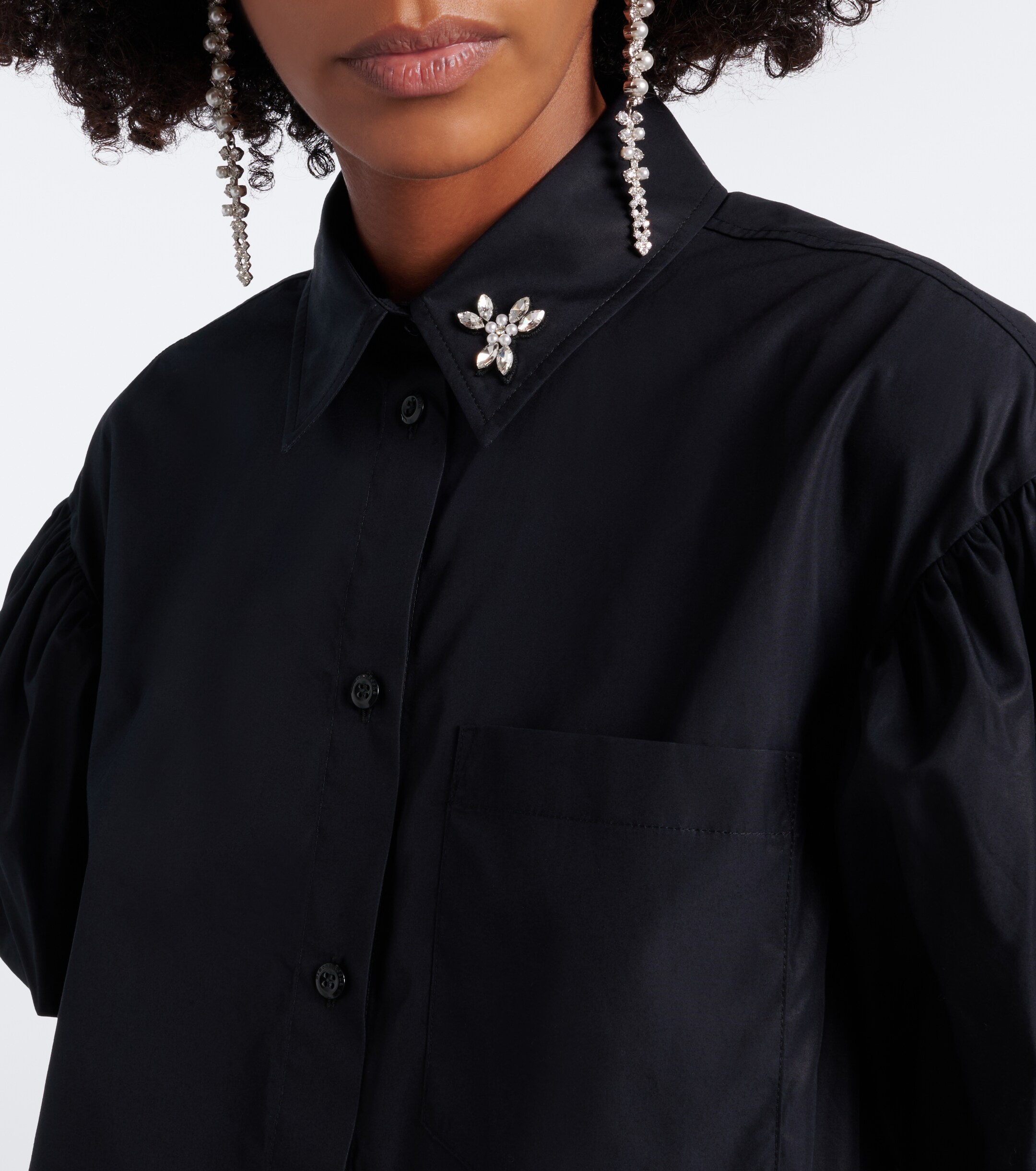 Simone Rocha Simone Rocha Embellished cotton poplin shirt
