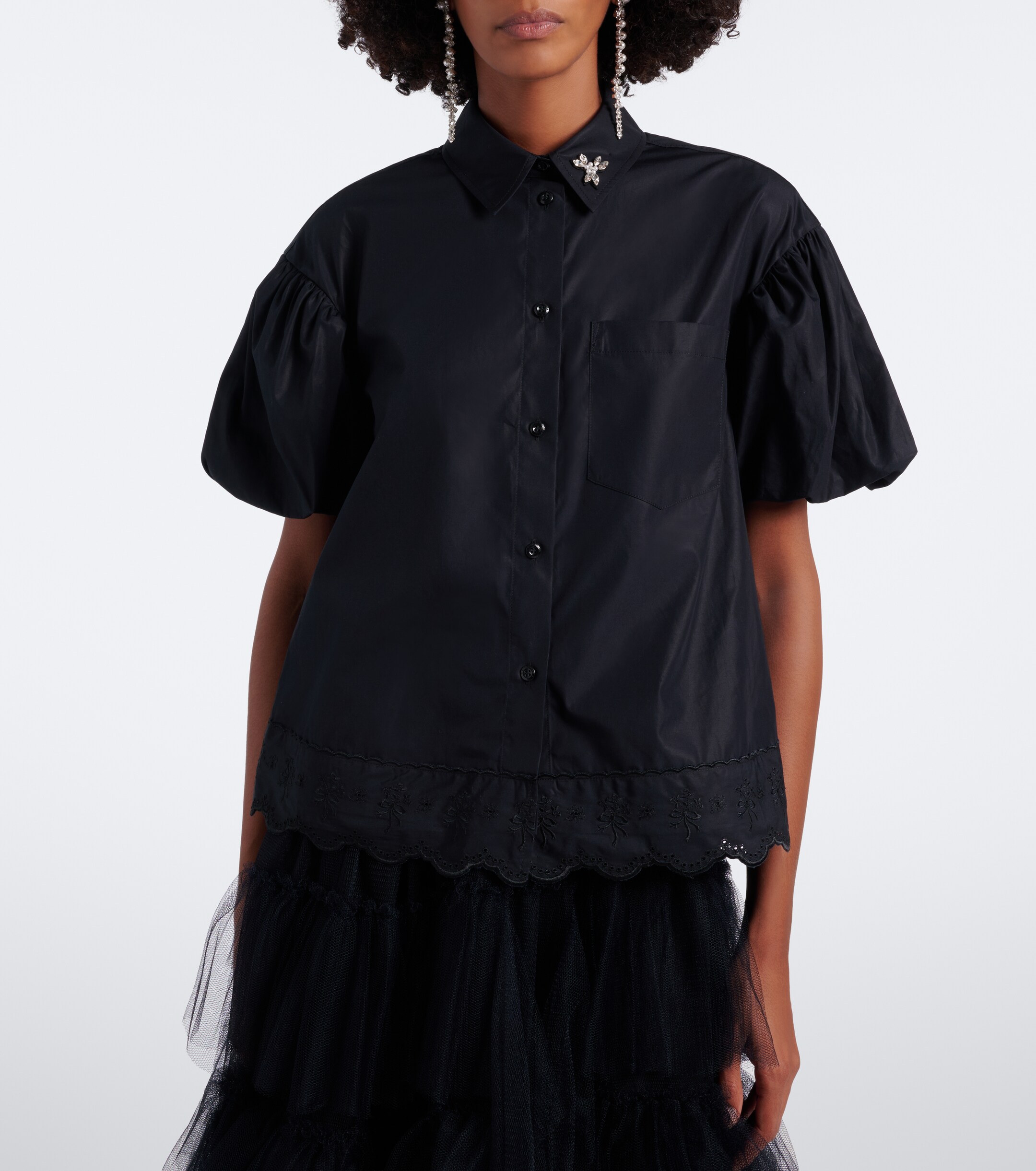 Simone Rocha Simone Rocha Embellished cotton poplin shirt