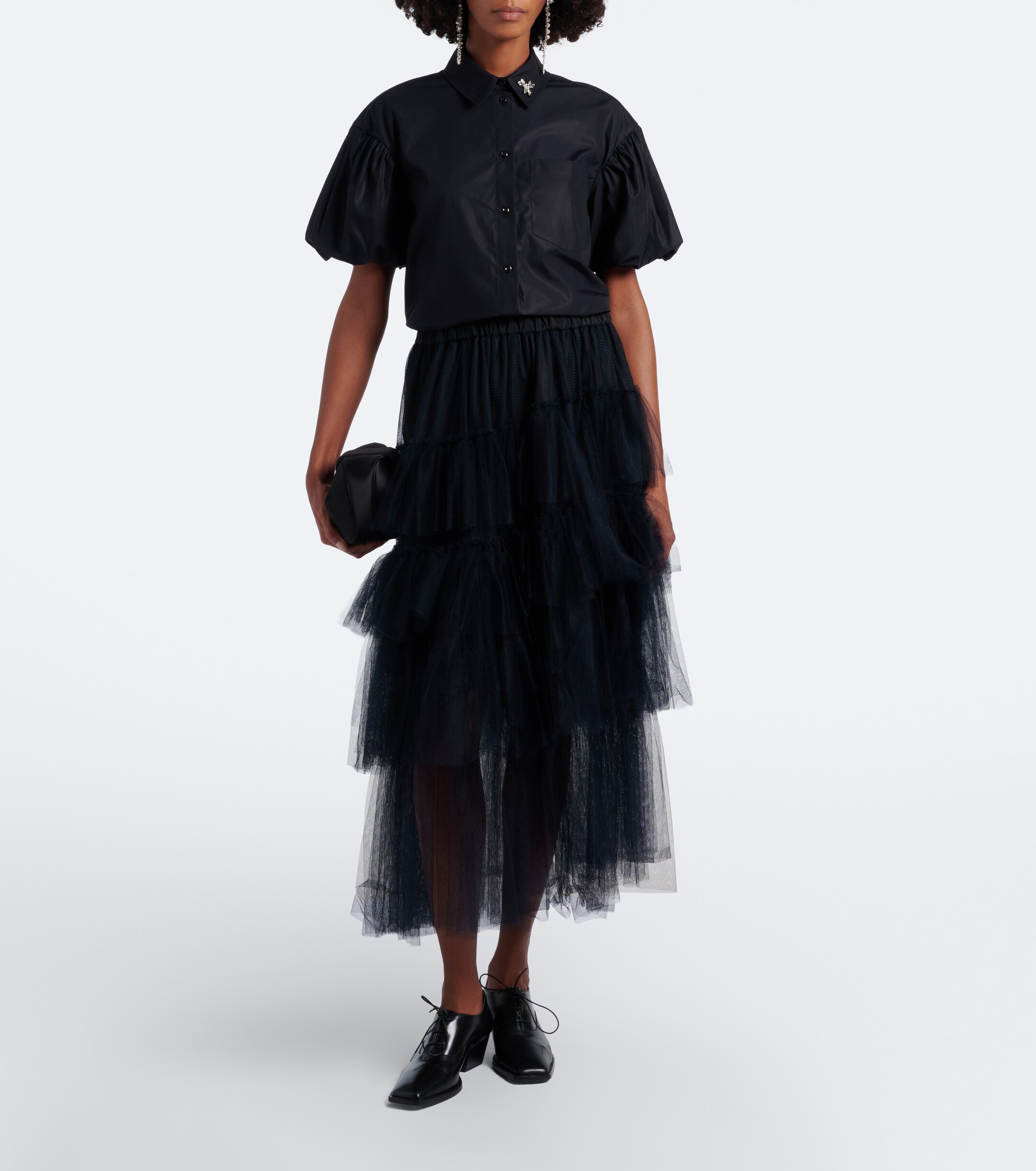 Simone Rocha Simone Rocha Embellished cotton poplin shirt