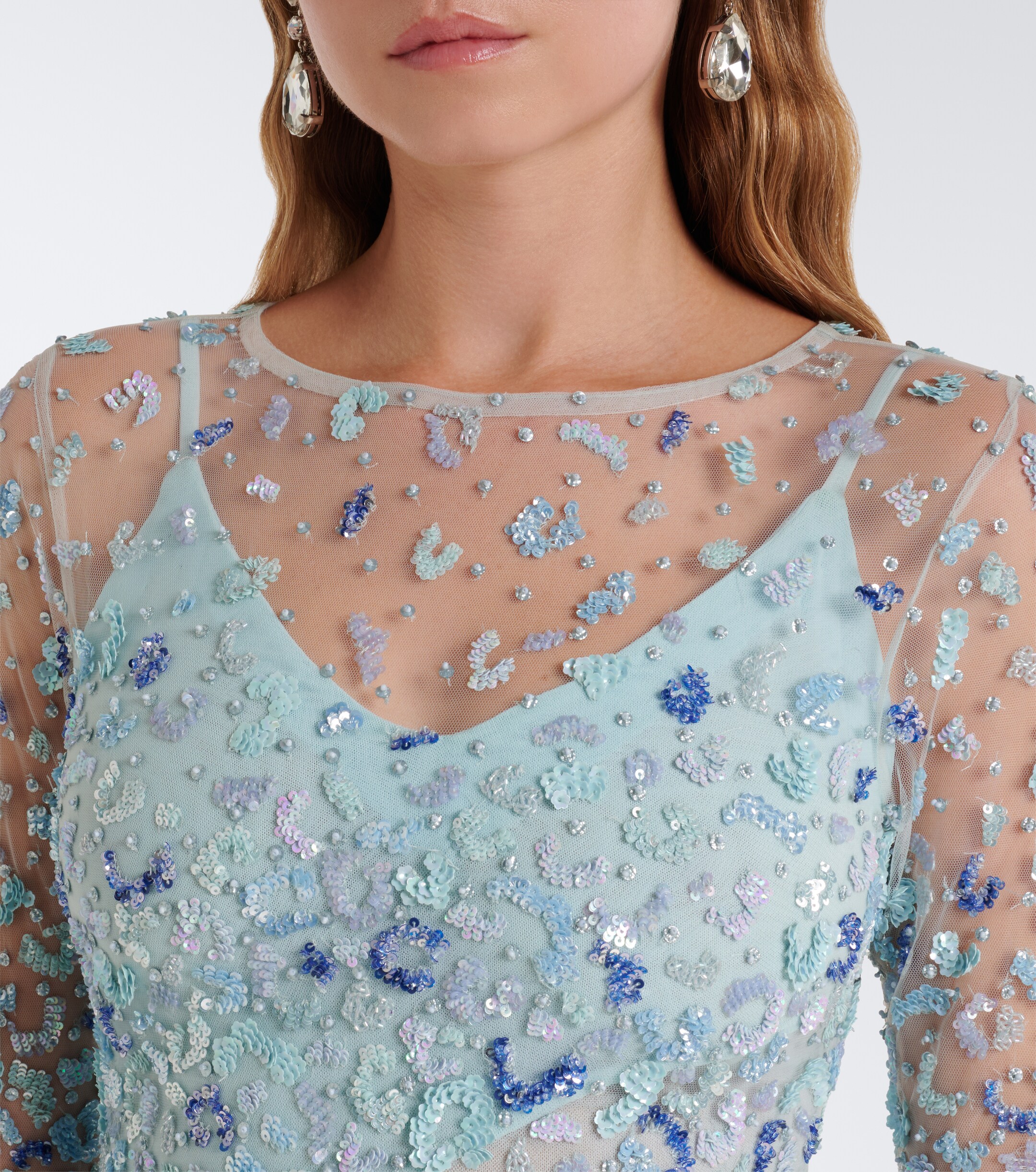 LA FUORI Là Fuori Zion floral sequined gown