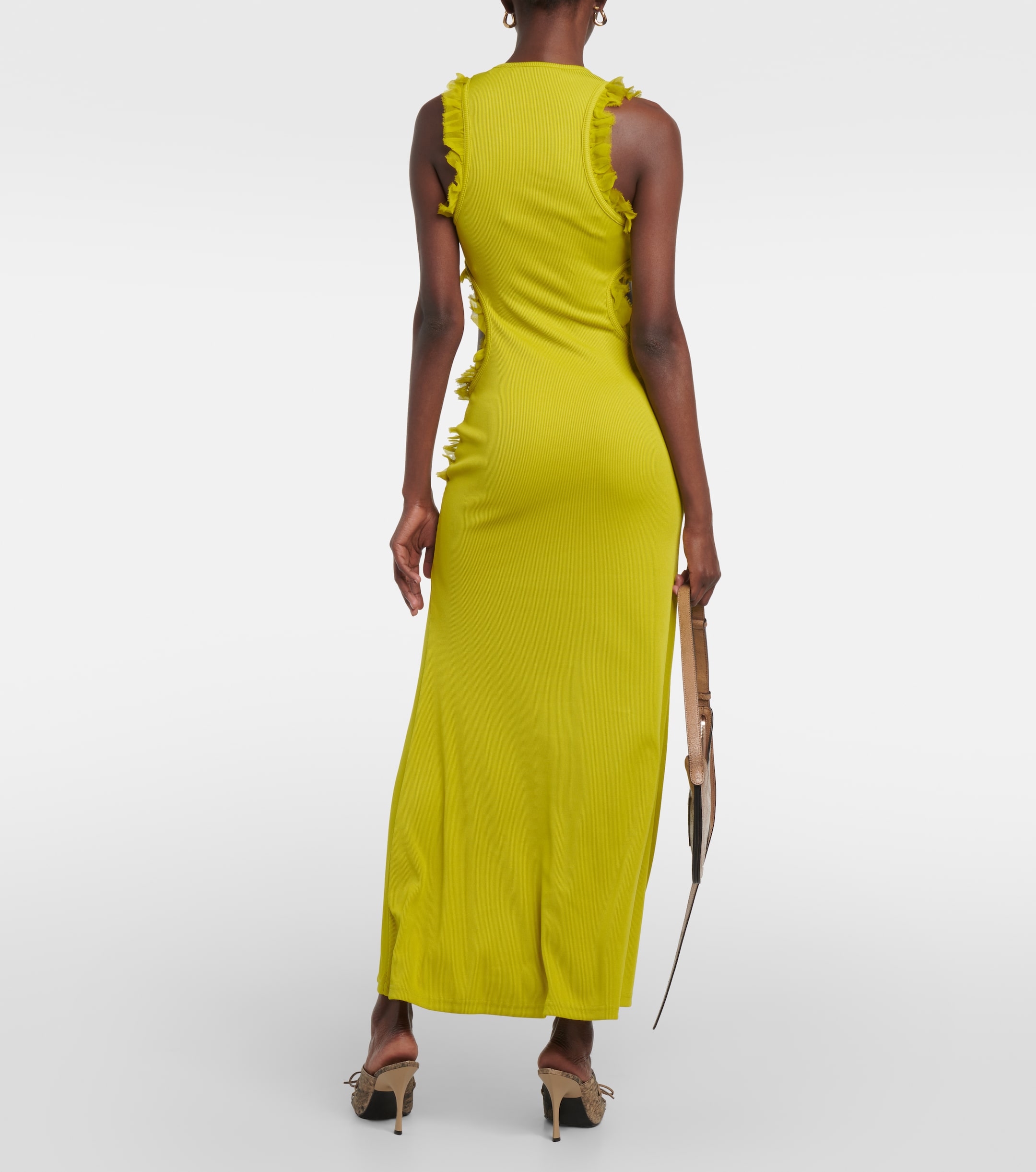 Christopher Esber Carina ruffled cutout midi dress thumbnail