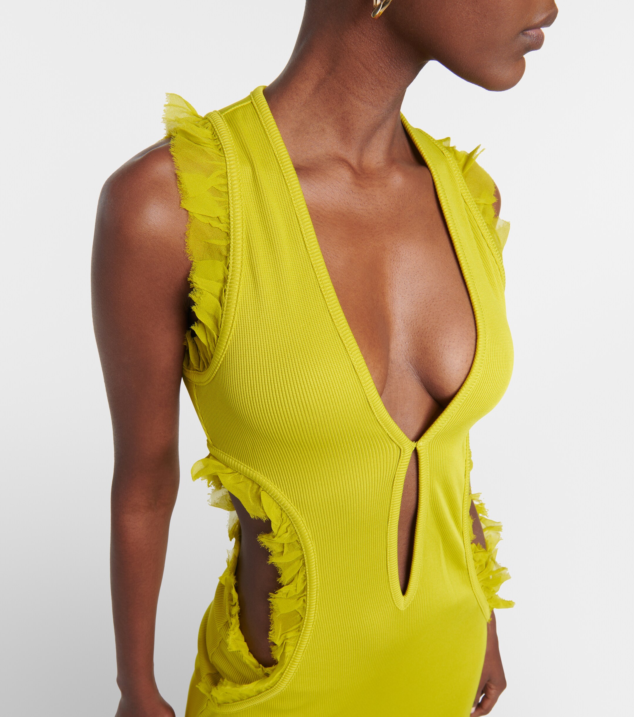 Christopher Esber Carina ruffled cutout midi dress thumbnail