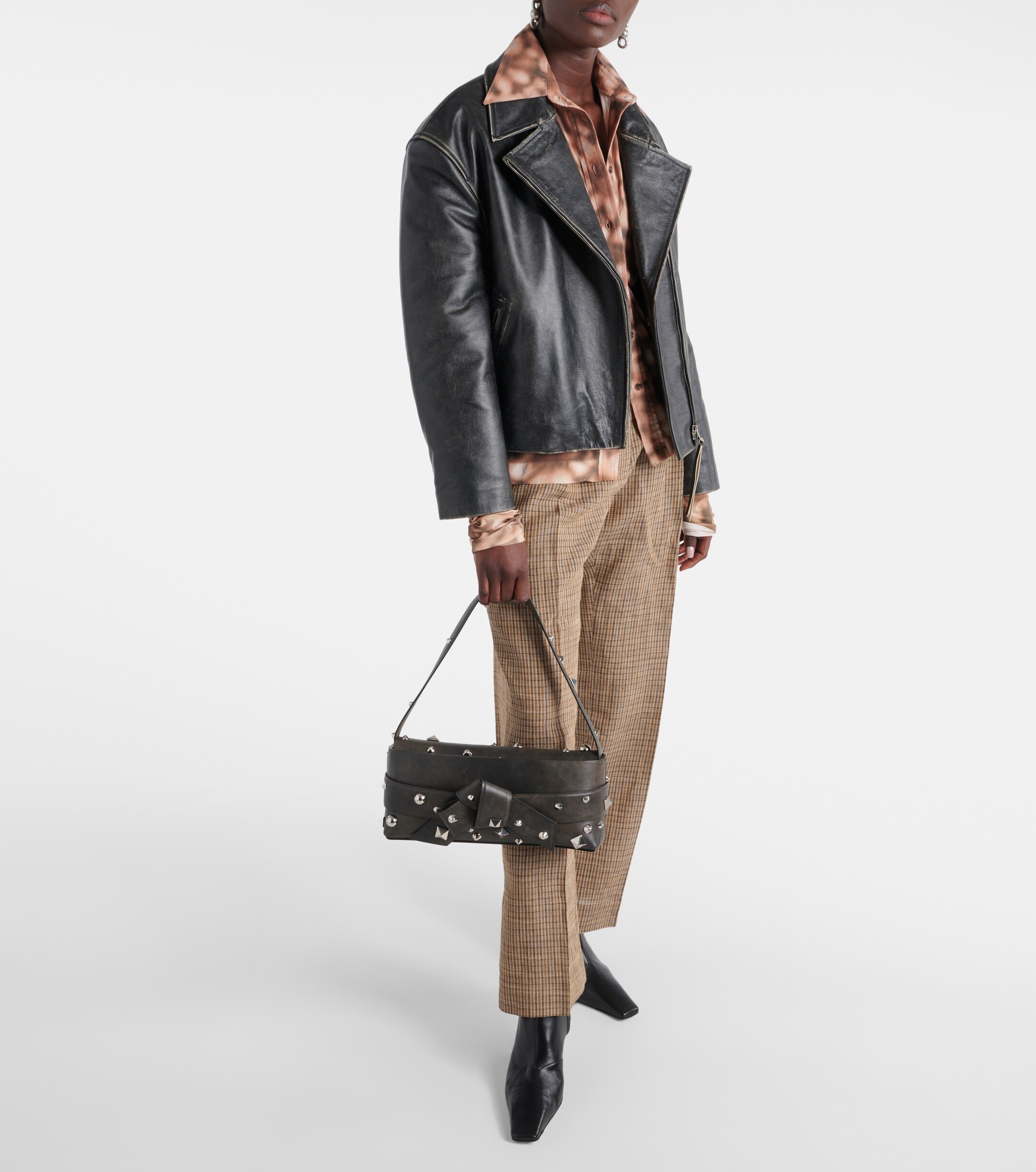 Acne Studios Musubi studded leather shoulder bag