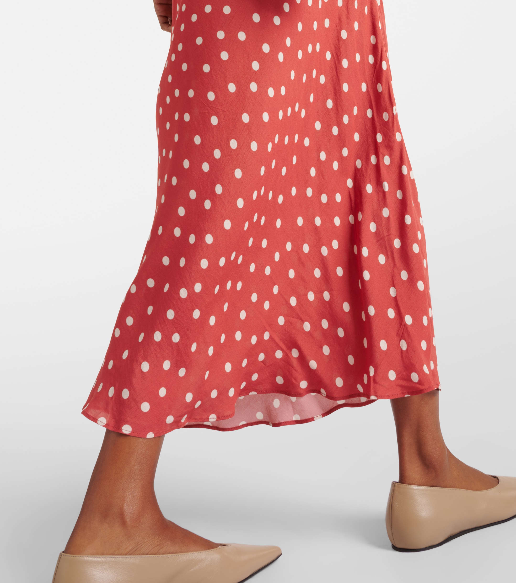 RIXO - Iggy polka-dot lace-trimmed satin midi dress | Plush RIXO - Iggy polka-dot lace-trimmed satin midi dress | Plush