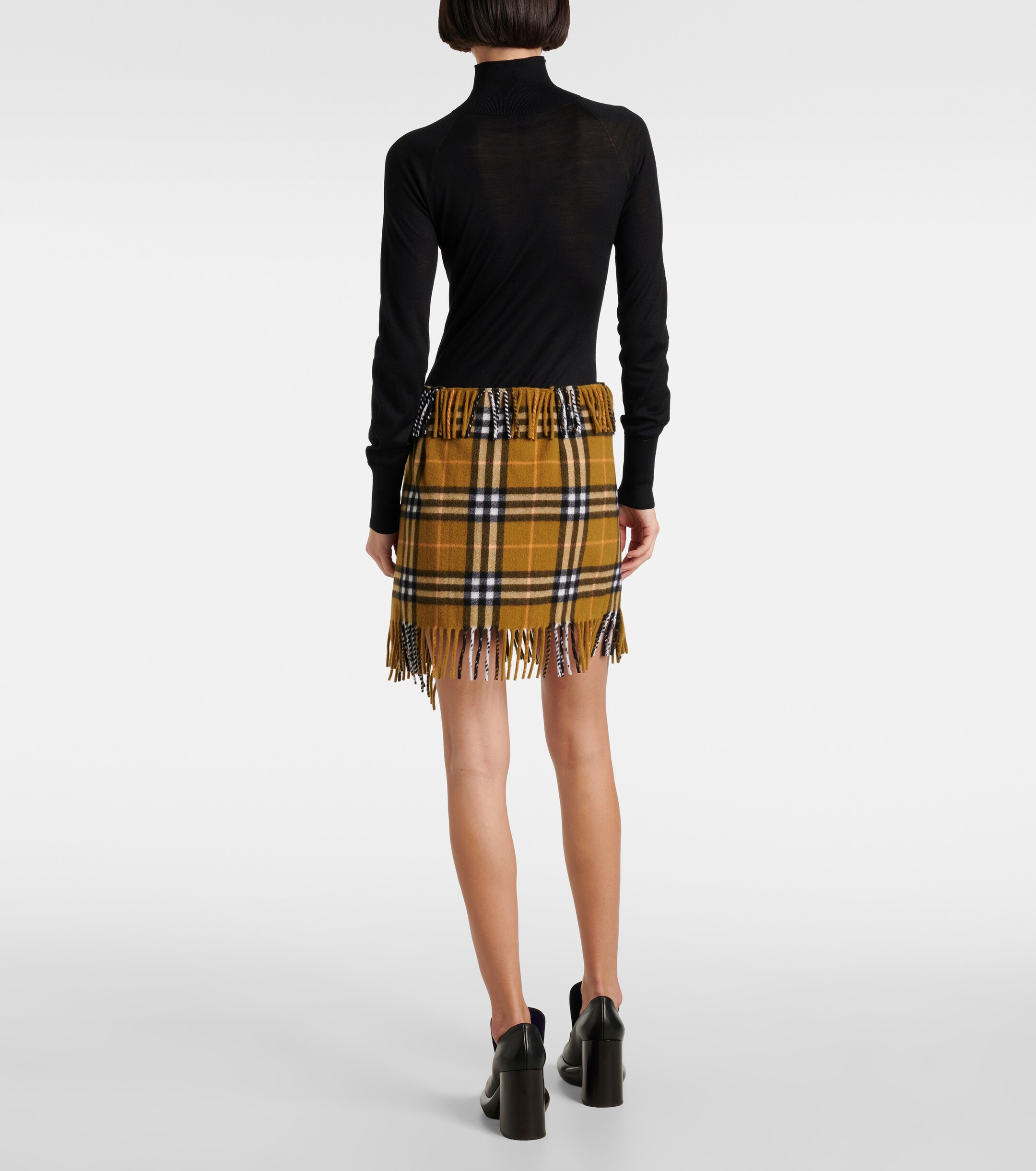 Burberry Burberry Check wool and cashmere miniskirt thumbnail