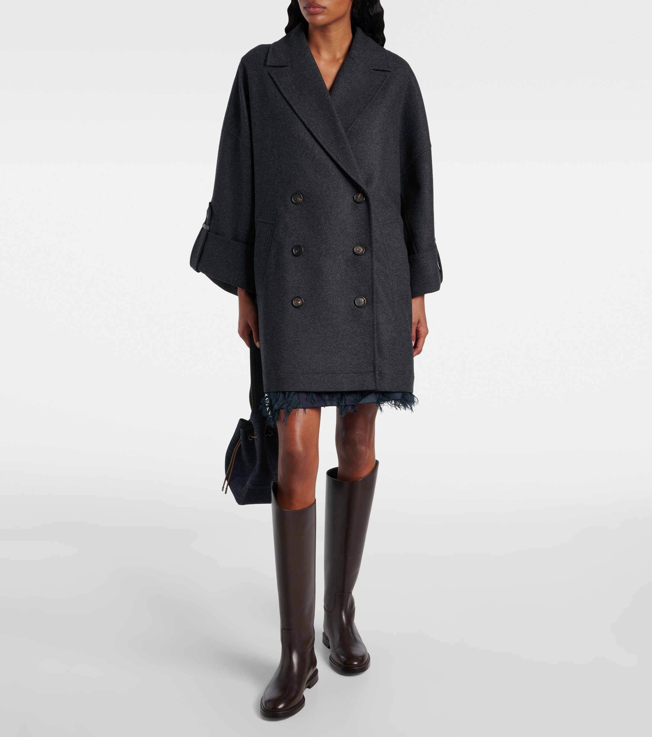 Brunello Cucinelli Oversized wool coat thumbnail
