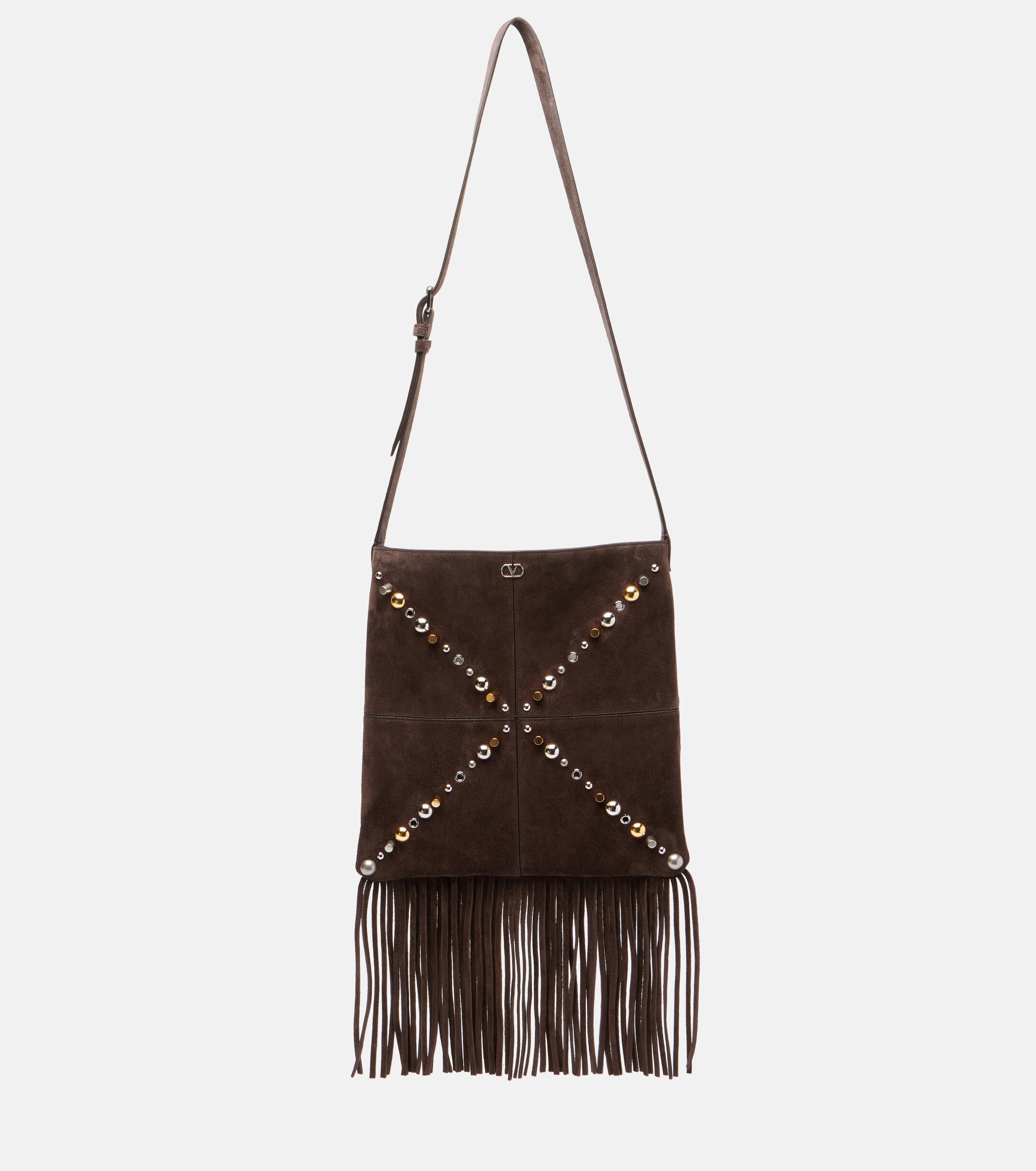 Valentino Garavani Nellcôte embellished suede shoulder bag