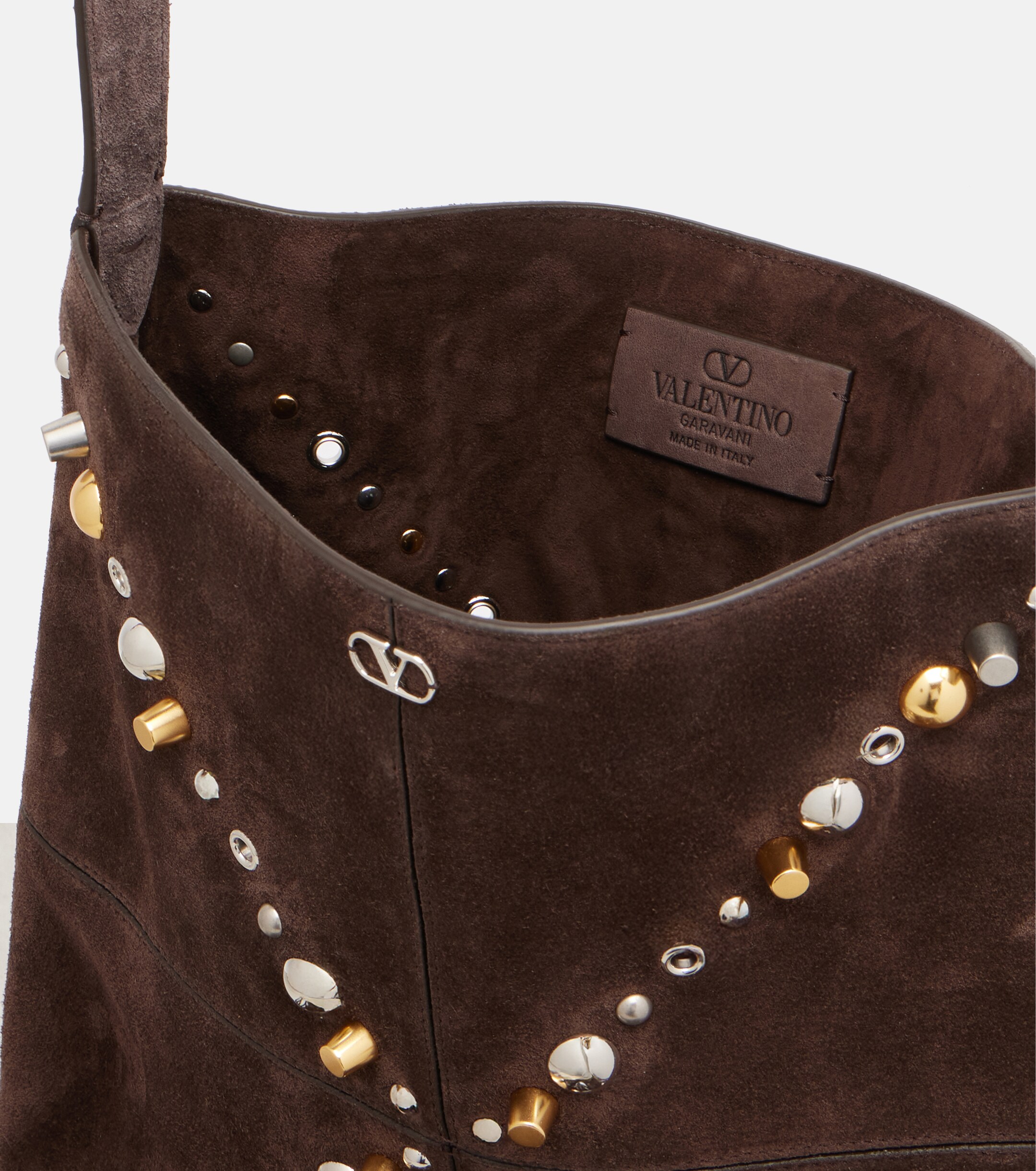 Valentino Garavani Nellcôte embellished suede shoulder bag thumbnail
