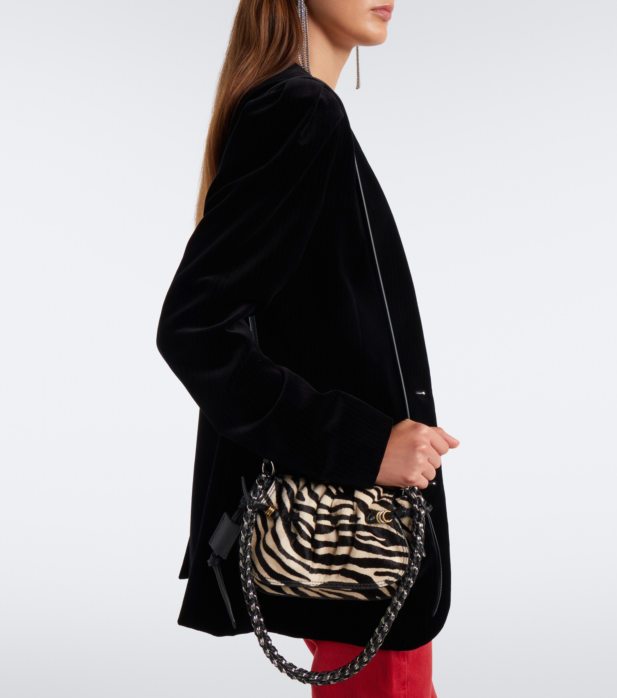 Isabel Marant Isabel Marant Bolton XS calf hair and leather shoulder bag