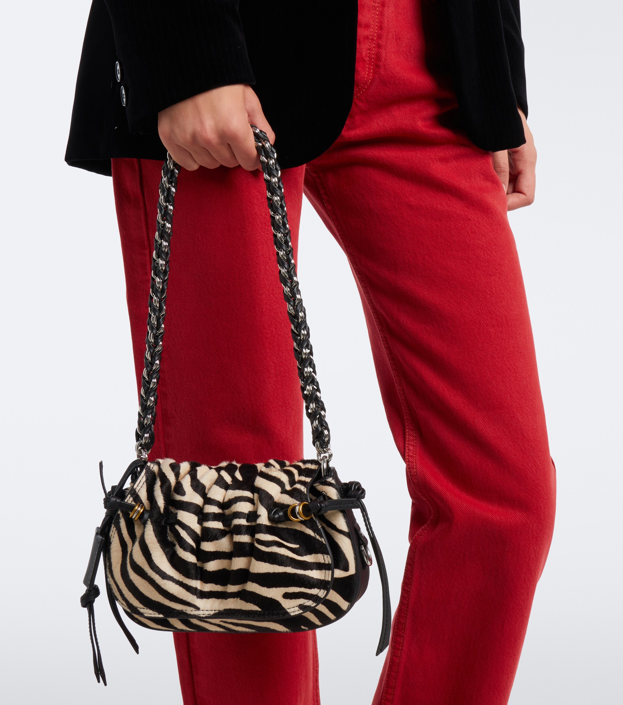 Isabel Marant Isabel Marant Bolton XS calf hair and leather shoulder bag