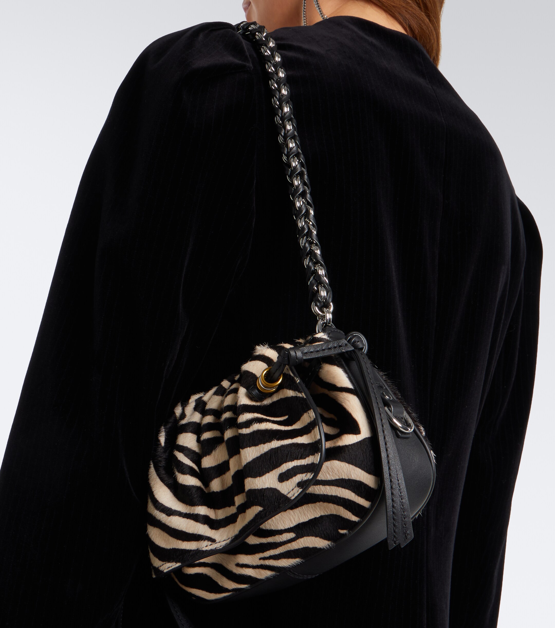 Isabel Marant Isabel Marant Bolton XS calf hair and leather shoulder bag