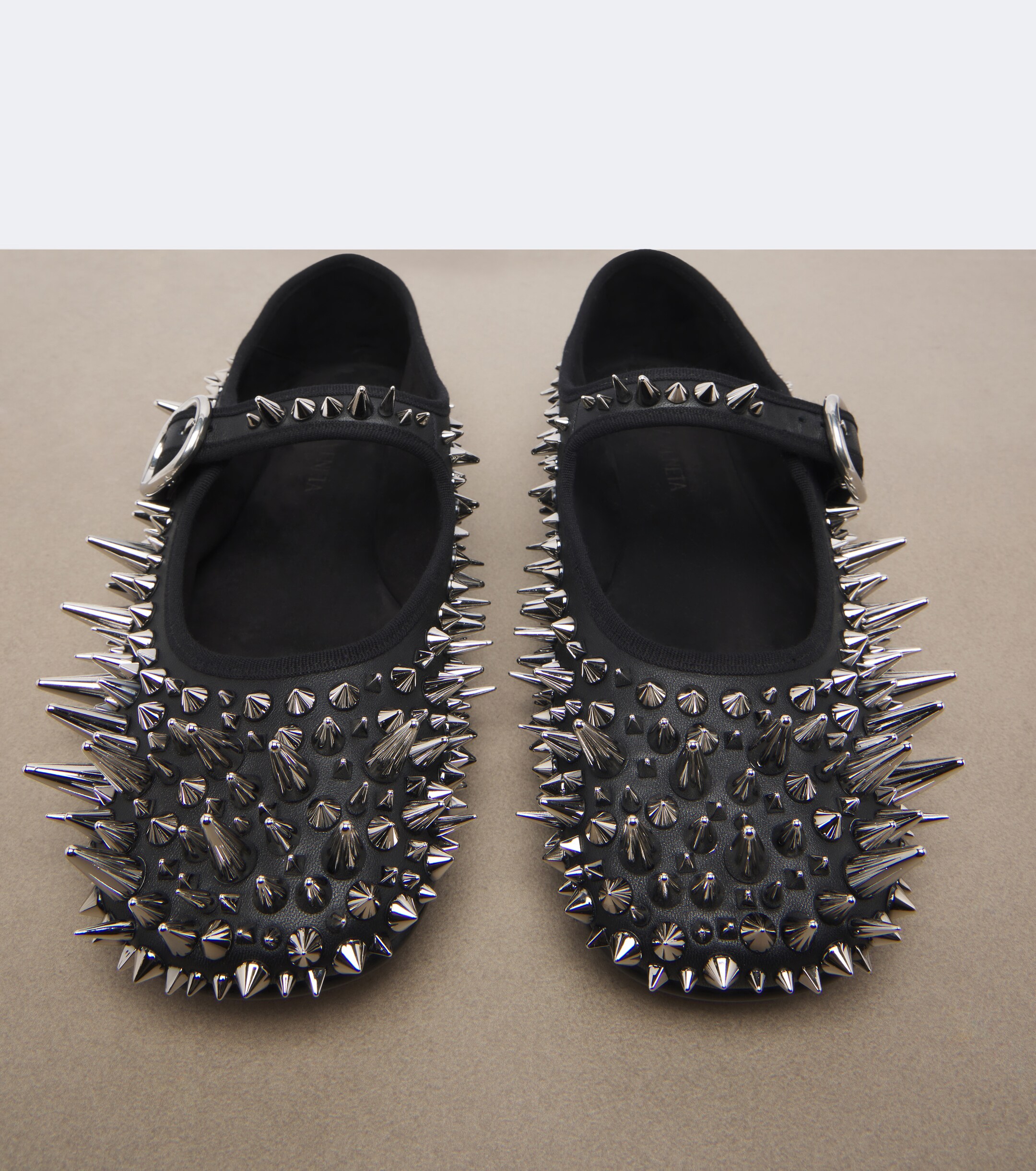 Bottega Veneta Bottega Veneta Veneziana spiked leather Mary Jane flats