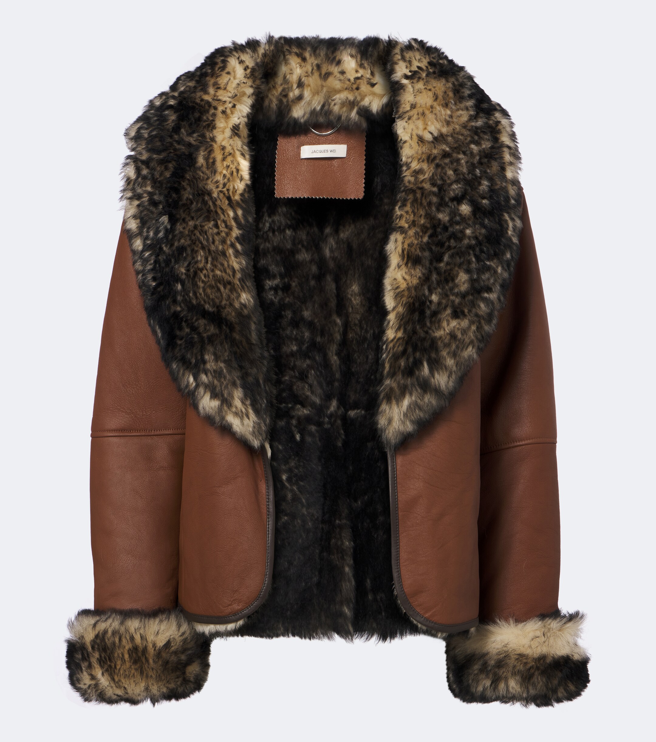 Jacques Wei Jacques Wei Shearling-trimmed leather jacket