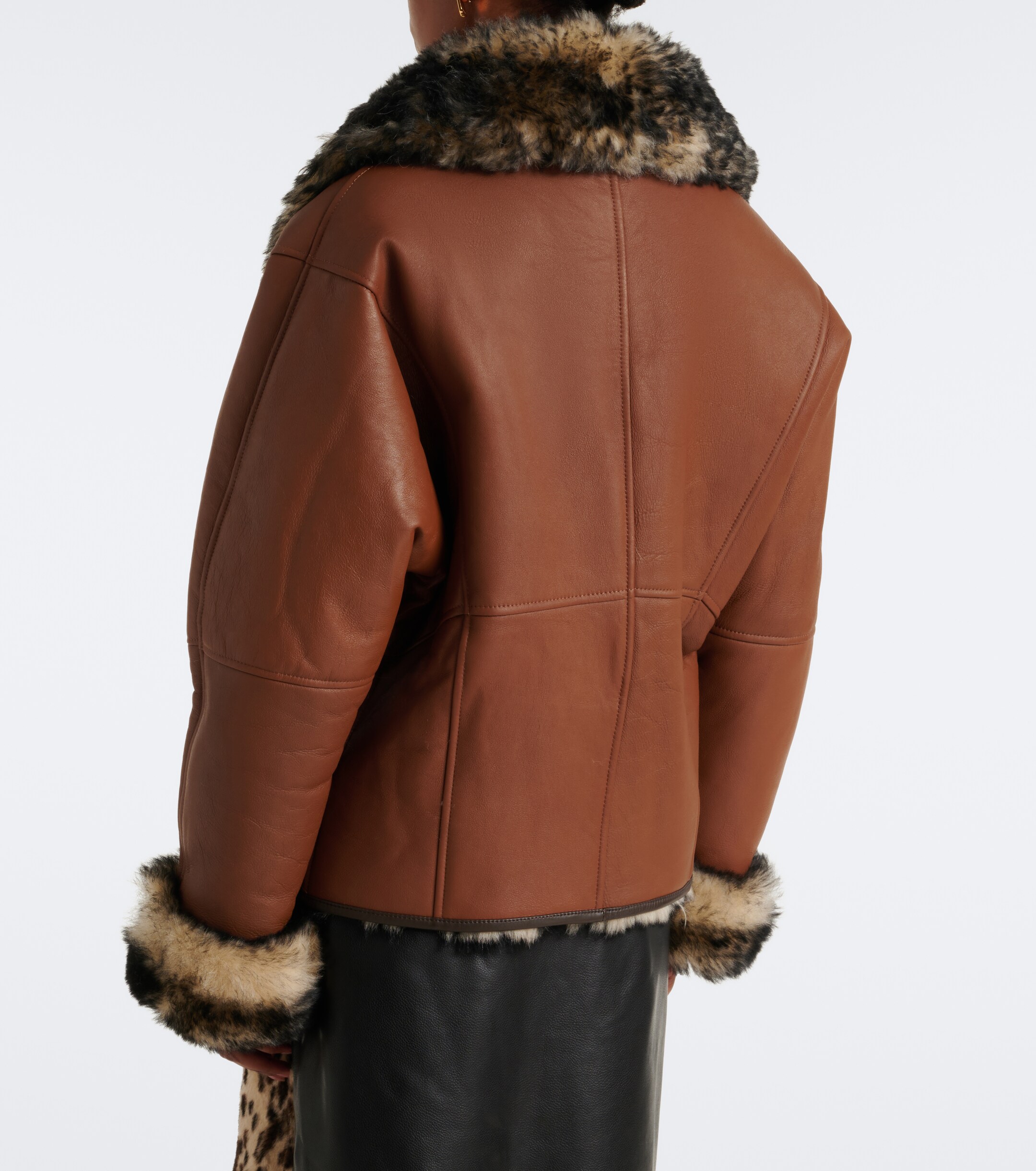 Jacques Wei Jacques Wei Shearling-trimmed leather jacket