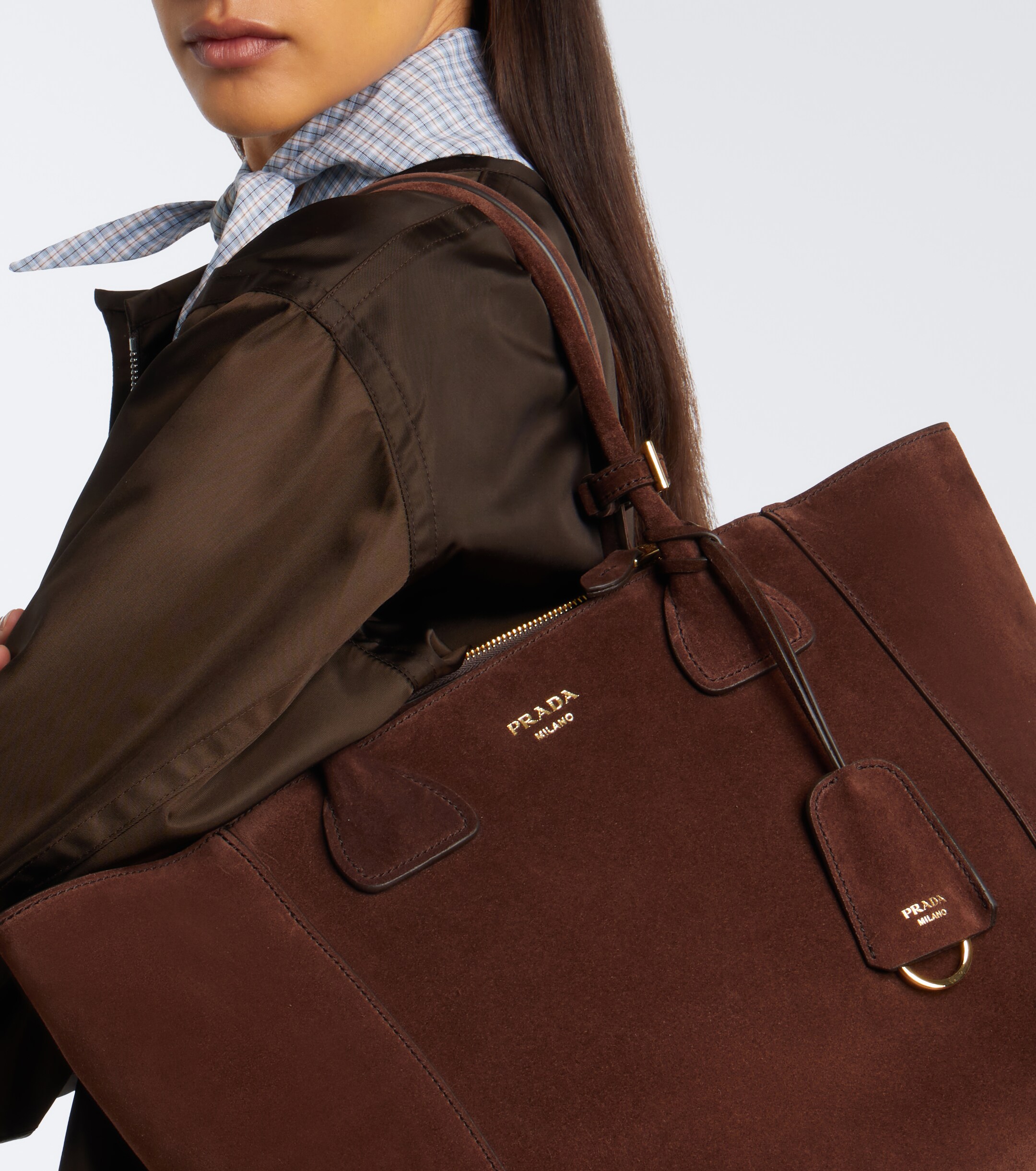 Prada Prada Prada Nova Large suede tote bag