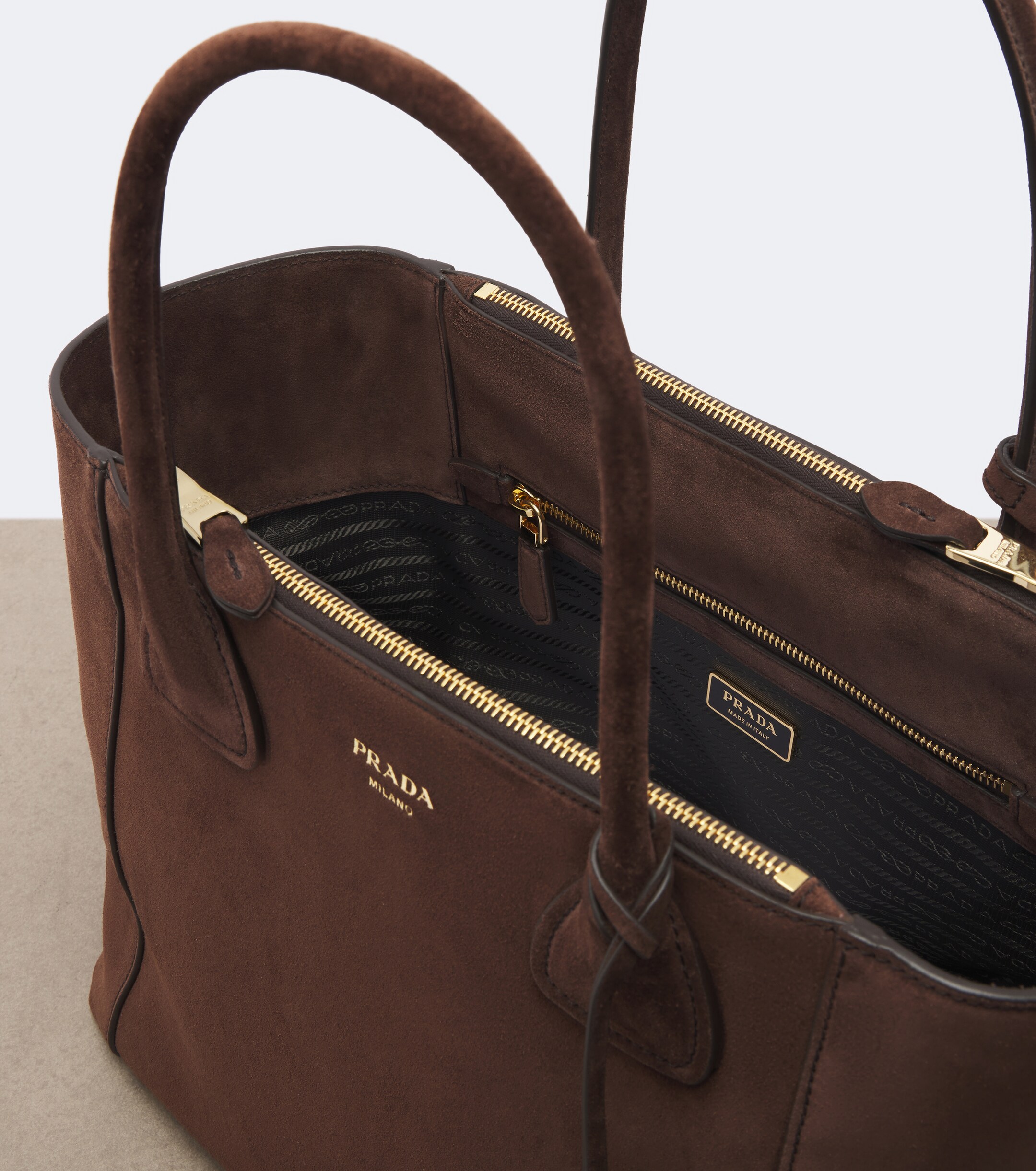 Prada Prada Prada Nova Large suede tote bag