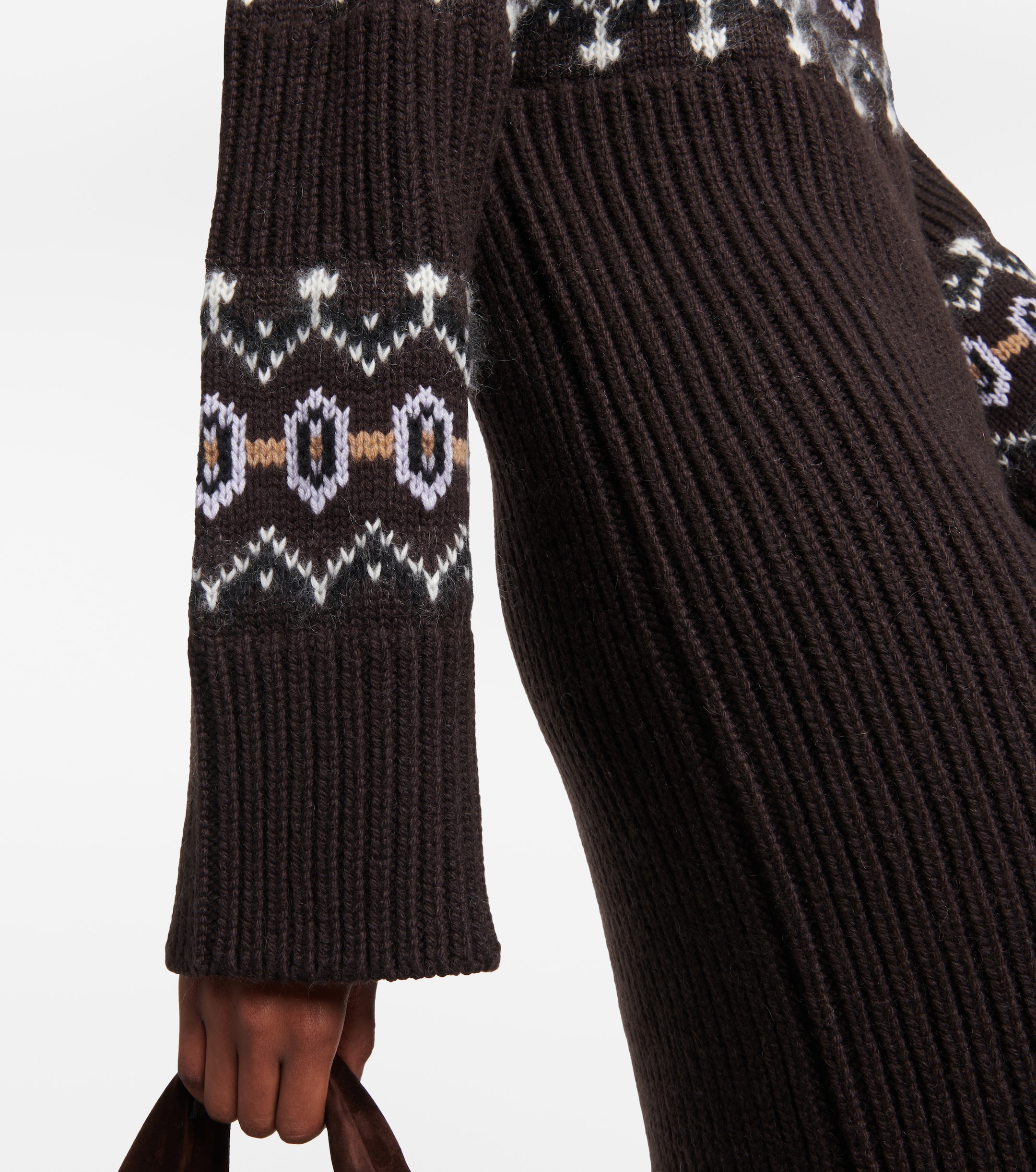 KHAITE Rivka Fair Isle cashmere-blend midi dress thumbnail