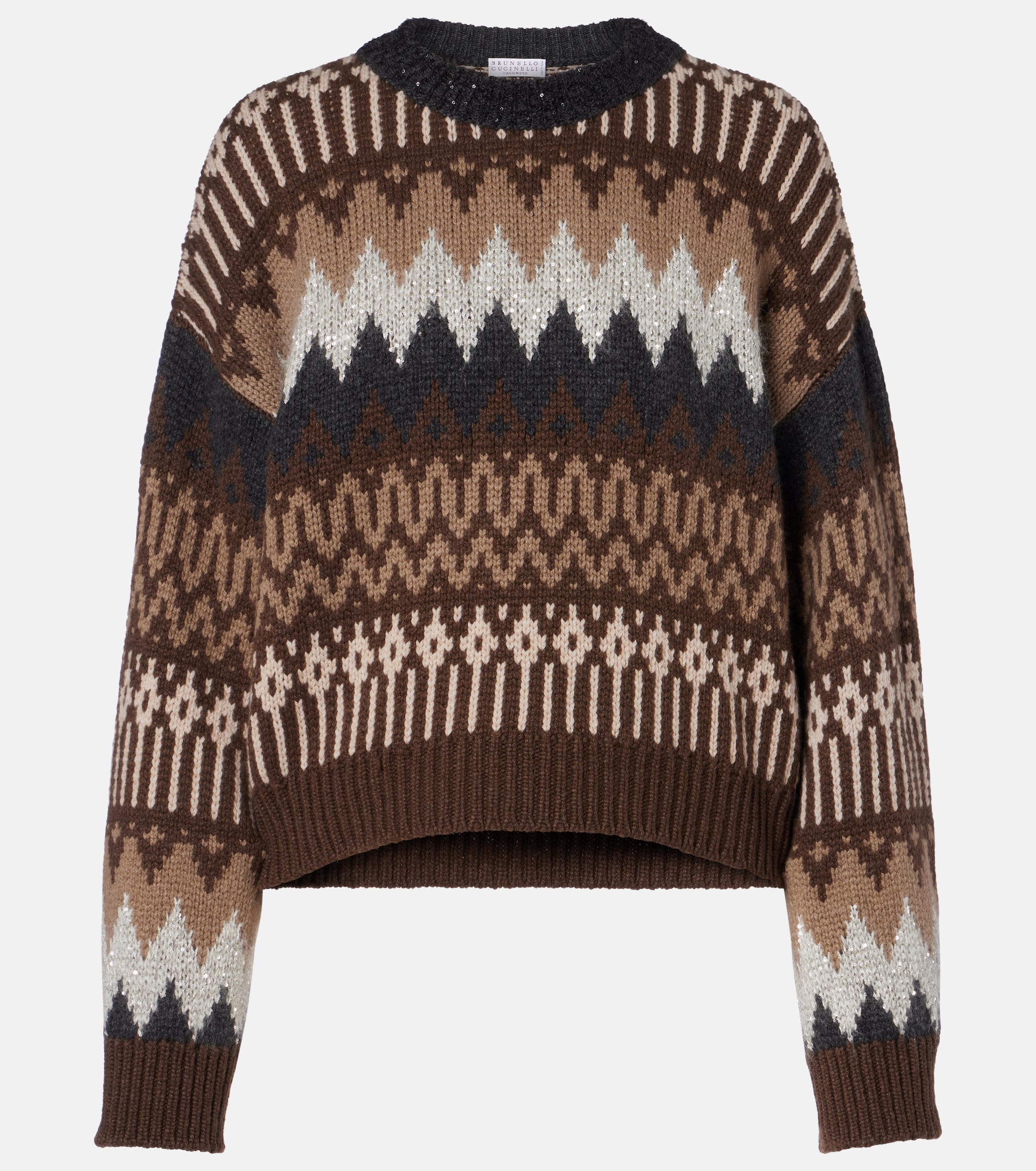 Brunello Cucinelli Cashmere jacquard sweater thumbnail